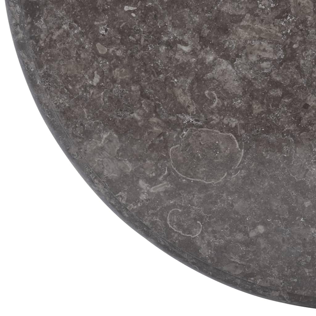vidaXL Black Marble Table Top - 23.6 Inch Round Dining Table Top 1 Inch Thick - Premium Natural Stone Tabletop for Kitchen, Living Room, Patio - No Assembly Required, Scratch Resistant Surface