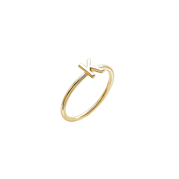 Amare Wear Initial Stackable Rings 14K Gold - Personalized Name Rings for Women, Dainty Layering Rings, Minimalist Jewelry Gift | Perfect for Everyday Wear, Stacking & Special Occasions