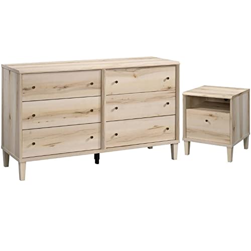 Home Square 2-Piece Bedroom Set with Dresser & Nightstand in Pacific Maple - Modern Bedroom Furniture for Master & Guest Rooms