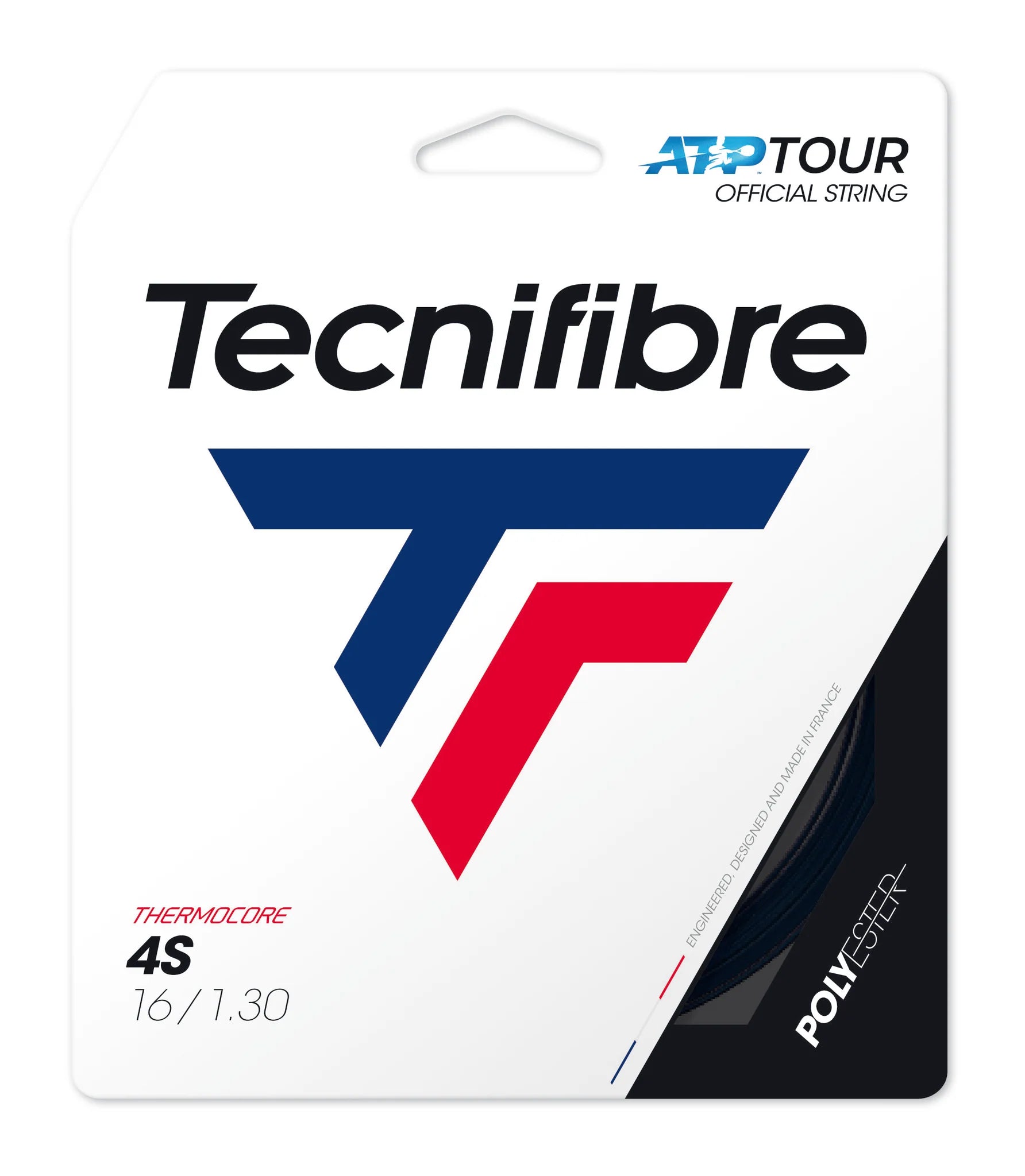 Tecnifibre Black Code 4S Tennis String Set - High Performance Polyester Strings for Spin & Control | Perfect for Competitive Players & Tournament Play