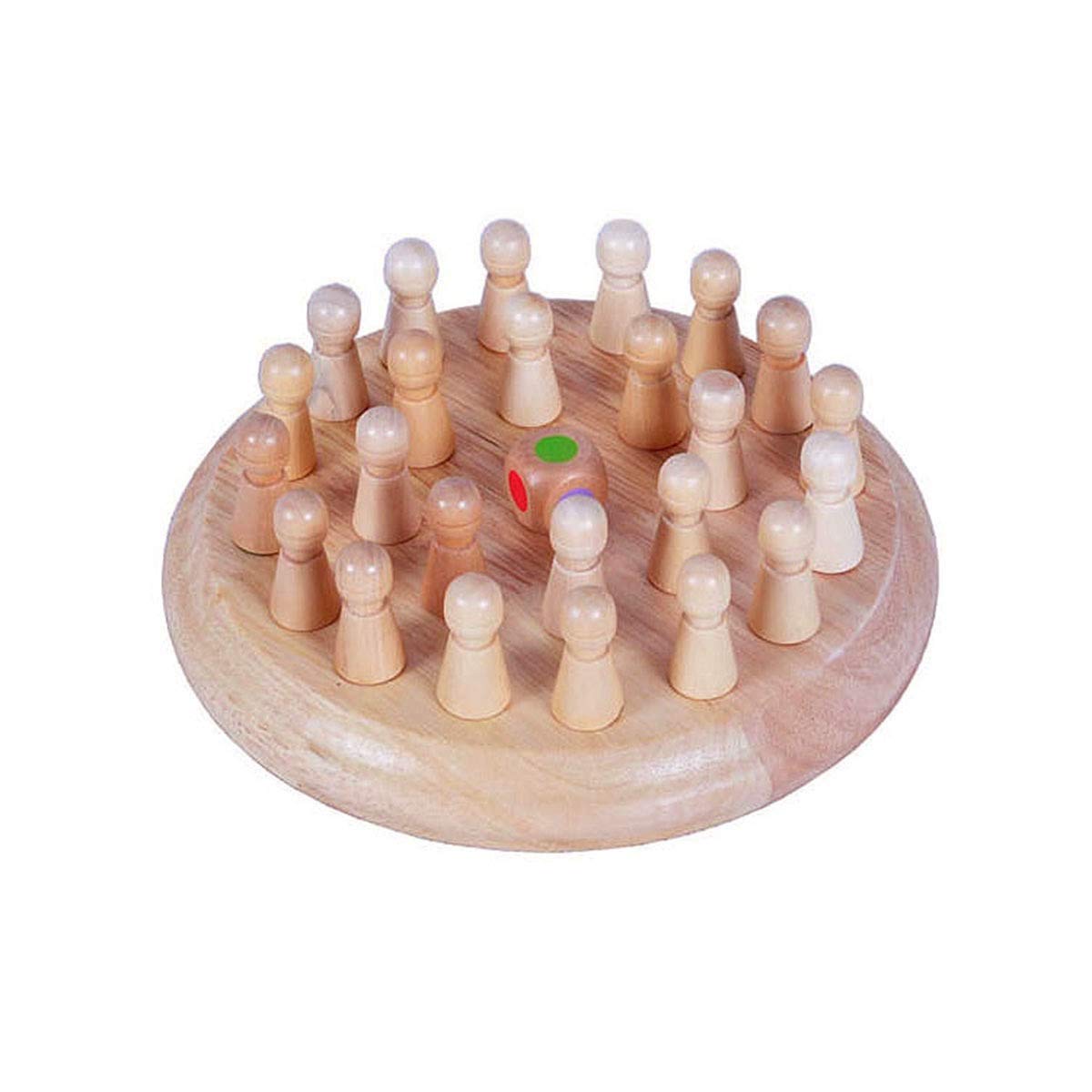 Wooden Checkers Set & Memory Match Stick Game - Educational Math Learning Toy for Kids & Preschoolers | Perfect Gift for Children | Fun Board Game for Family Game Night & Classroom Activities
