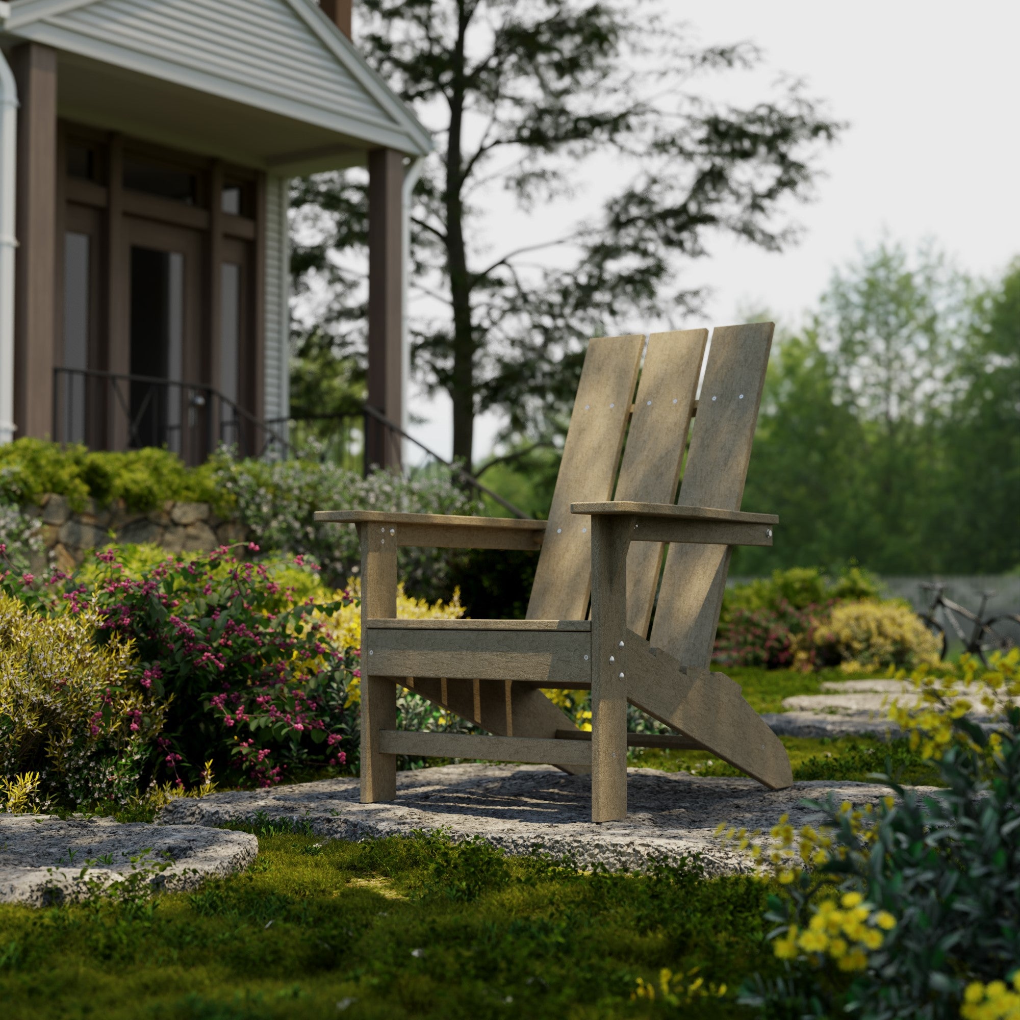 Freedom Modern Adirondack Chair - Weather-Resistant Outdoor Lounge Chair for Patio, Garden & Poolside Relaxation | Comfortable & Durable Polywood Furniture