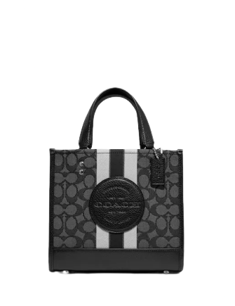 Coach Dempsey Tote 22 - Signature Jacquard Crossbody Bag with Stripe Design & Coach Patch | Perfect for Work, Travel & Everyday Use