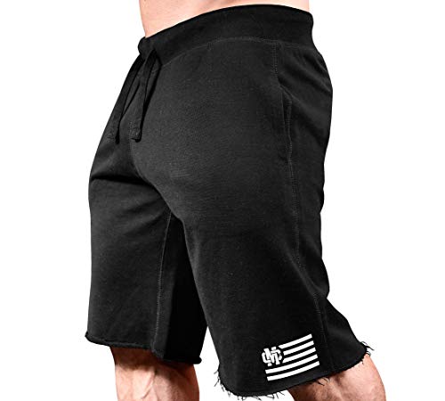 Black Sweat Shorts W/ White/Black Art