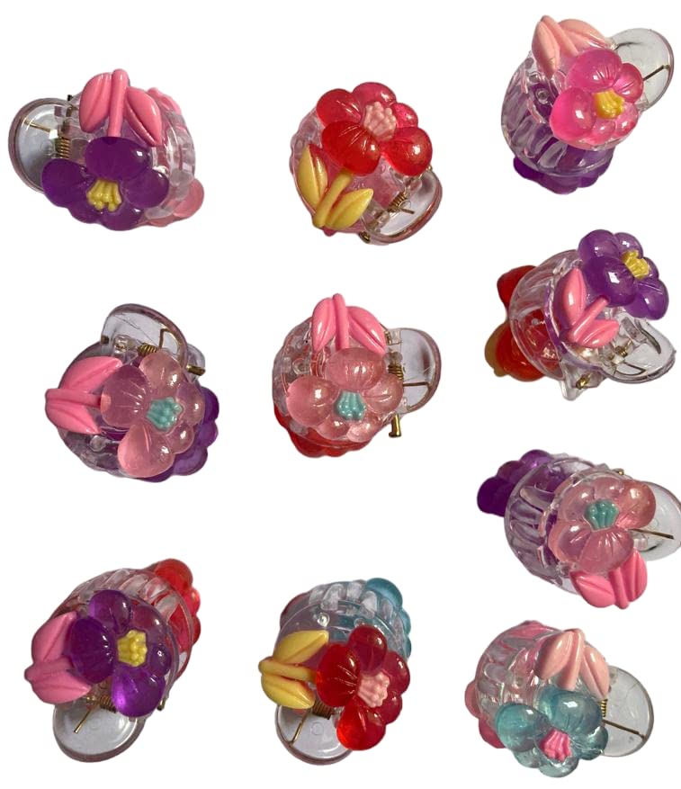 Designer Crystal Hair Clips for Women & Girls - 10-Pack Multicolor Hair Accessories for Parties, Weddings & Everyday Style