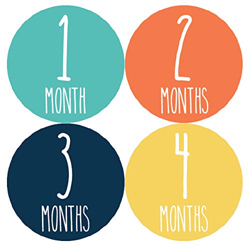 Baby Boy Monthly Milestone Stickers Set of 24 | Newborn Growth Tracking Decals | First Year Photo Props | Perfect for Baby Shower Gifts & Monthly Photo Albums