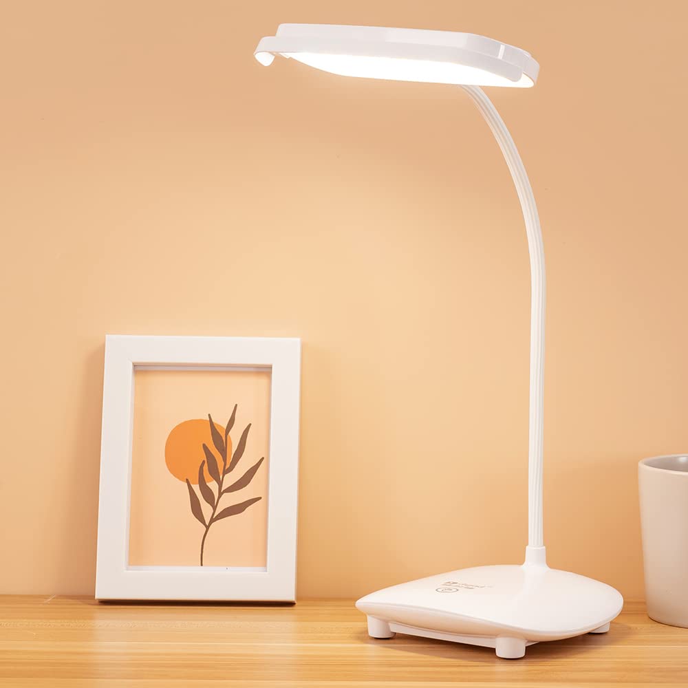 MAYTHANK Rechargeable Cordless Desk Lamp - 40 LED Dimmable Reading Light with 3000mAh Battery, Touch Control 3 Brightness Modes, Flexible Gooseneck, Portable for Bedroom, Office & Study - Perfect for Night Reading, Working and Relaxing