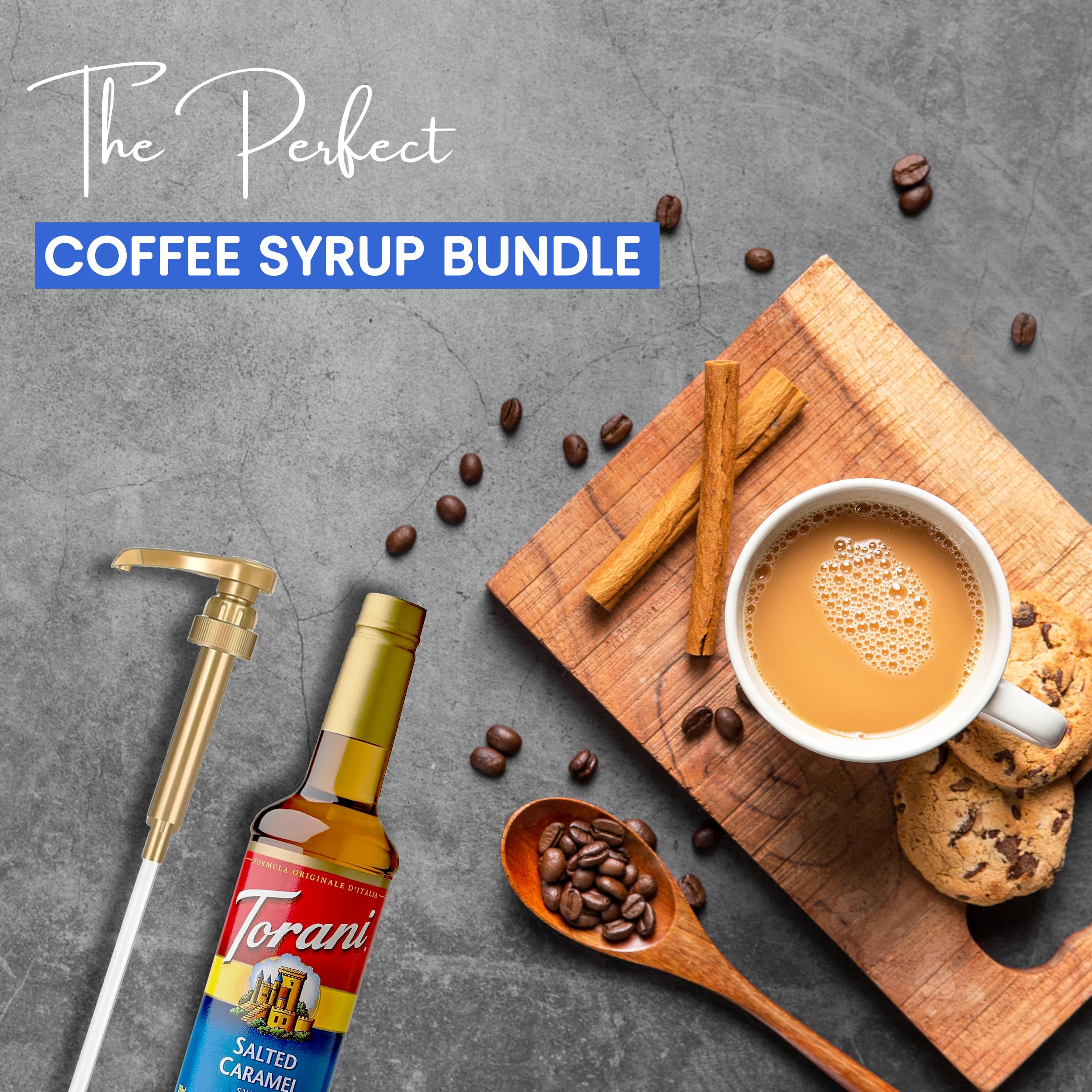 Premium Salted Caramel Coffee Syrup - 25.4oz Gourmet Flavoring for Lattes, Iced Coffee & Desserts | Includes Jimoco Pump Dispenser for Easy Pouring | Perfect for Home Baristas & Coffee Shops