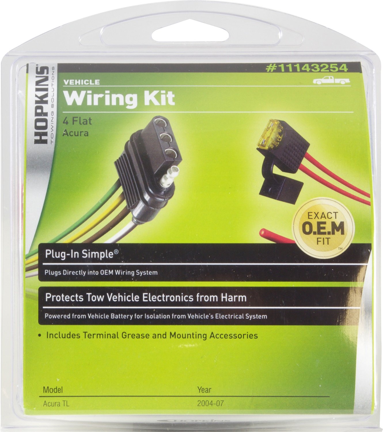 Hopkins 11143254 Vehicle Wiring Kit - Universal Car & Truck Electrical Wiring Harness for Trailer Lights & Towing - Easy DIY Installation for Safe Driving at Night & Off-Road Adventures