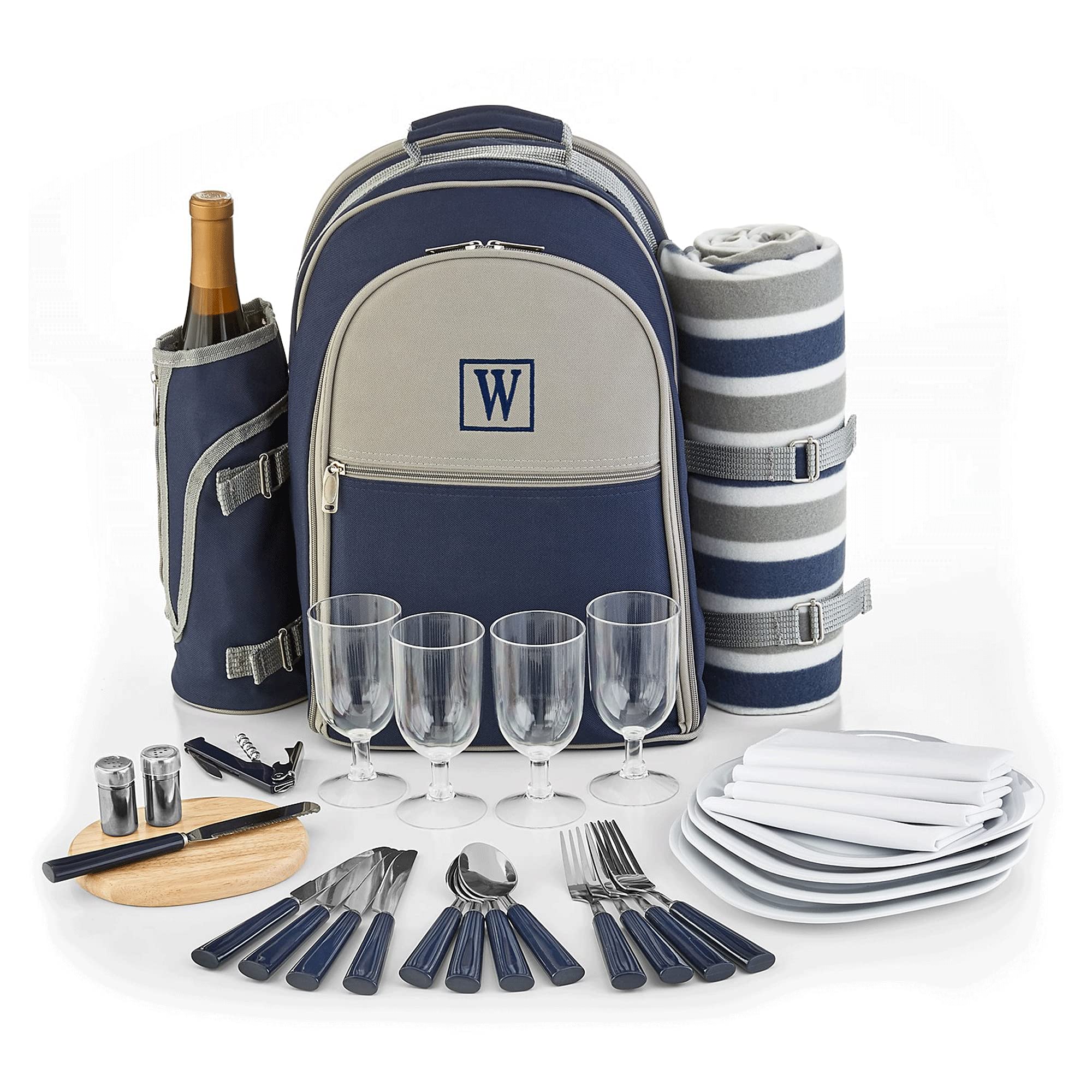 Personalized Monogram Picnic Backpack with Insulated Compartment - Durable Outdoor Gear for Hiking, Beach & Picnics - Custom Red Envelope Design