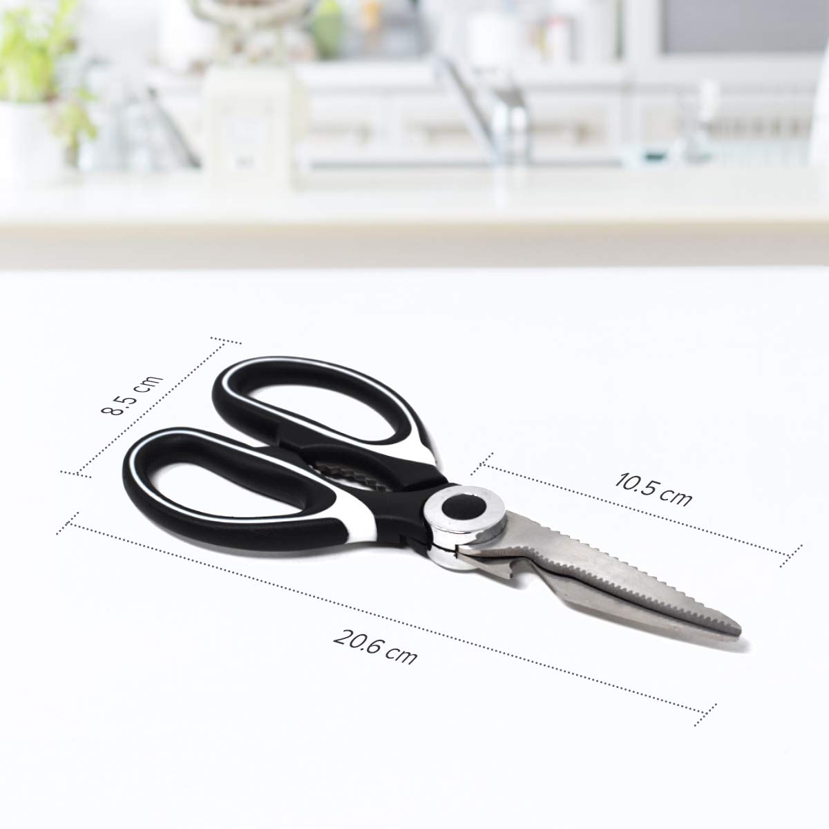 Joeji's Heavy Duty Kitchen Scissors - Meat, Vegetable & Pizza Shears for Tough Cutting Tasks - Perfect for Food Prep & Cooking