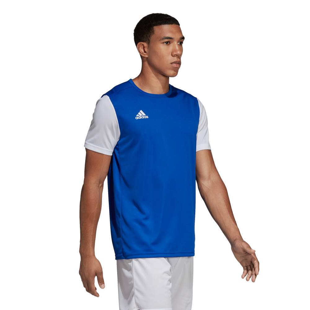 Adidas Youth Estro 19 Soccer Jersey - Blue & White Team Uniform for Boys & Girls - Perfect for Youth Soccer Games, Training & Team Sports