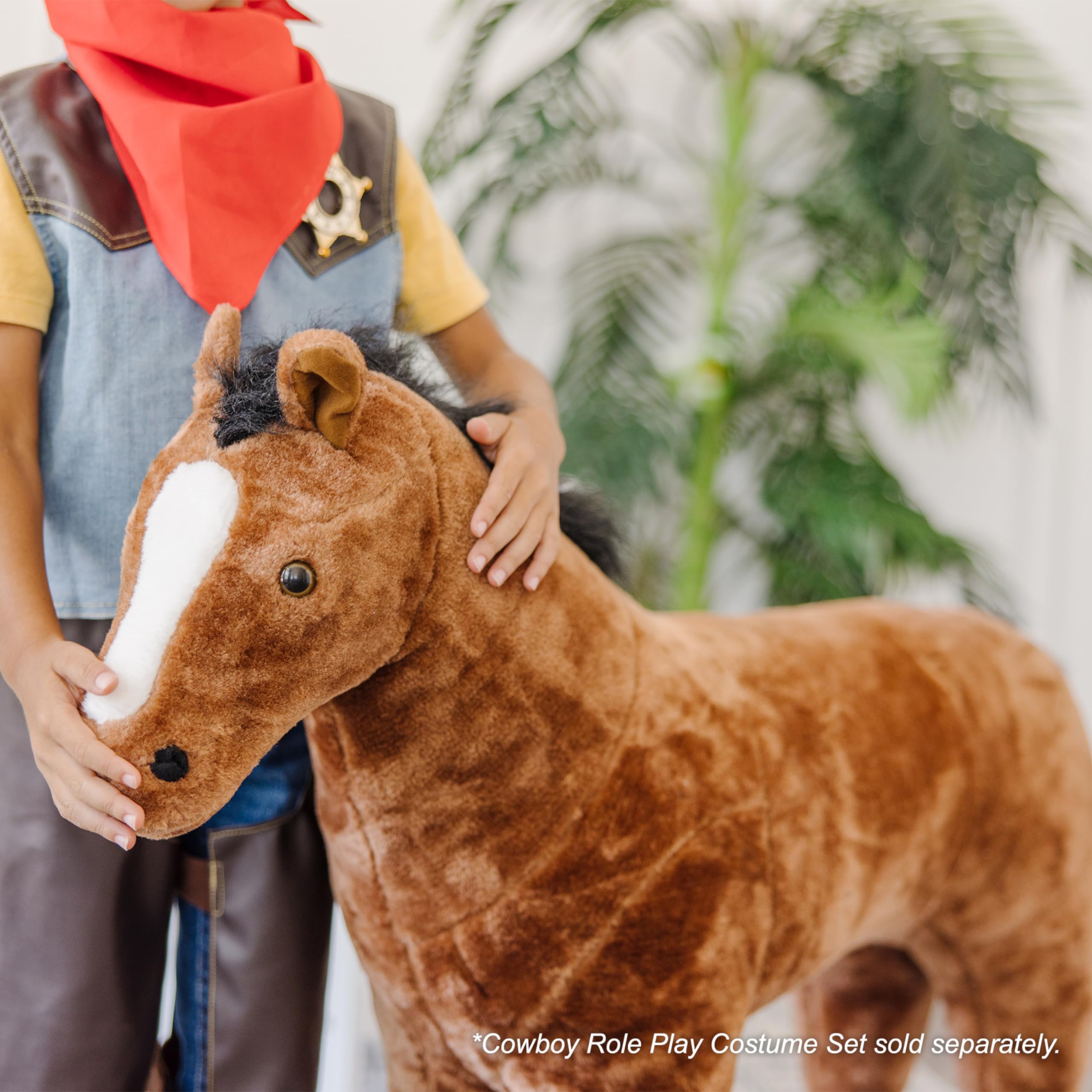 Melissa & Doug Giant Horse Plush Toy - Lifelike Stuffed Animal (36 Inches Tall) for Kids' Room Decor, Nursery, and Playtime Adventures