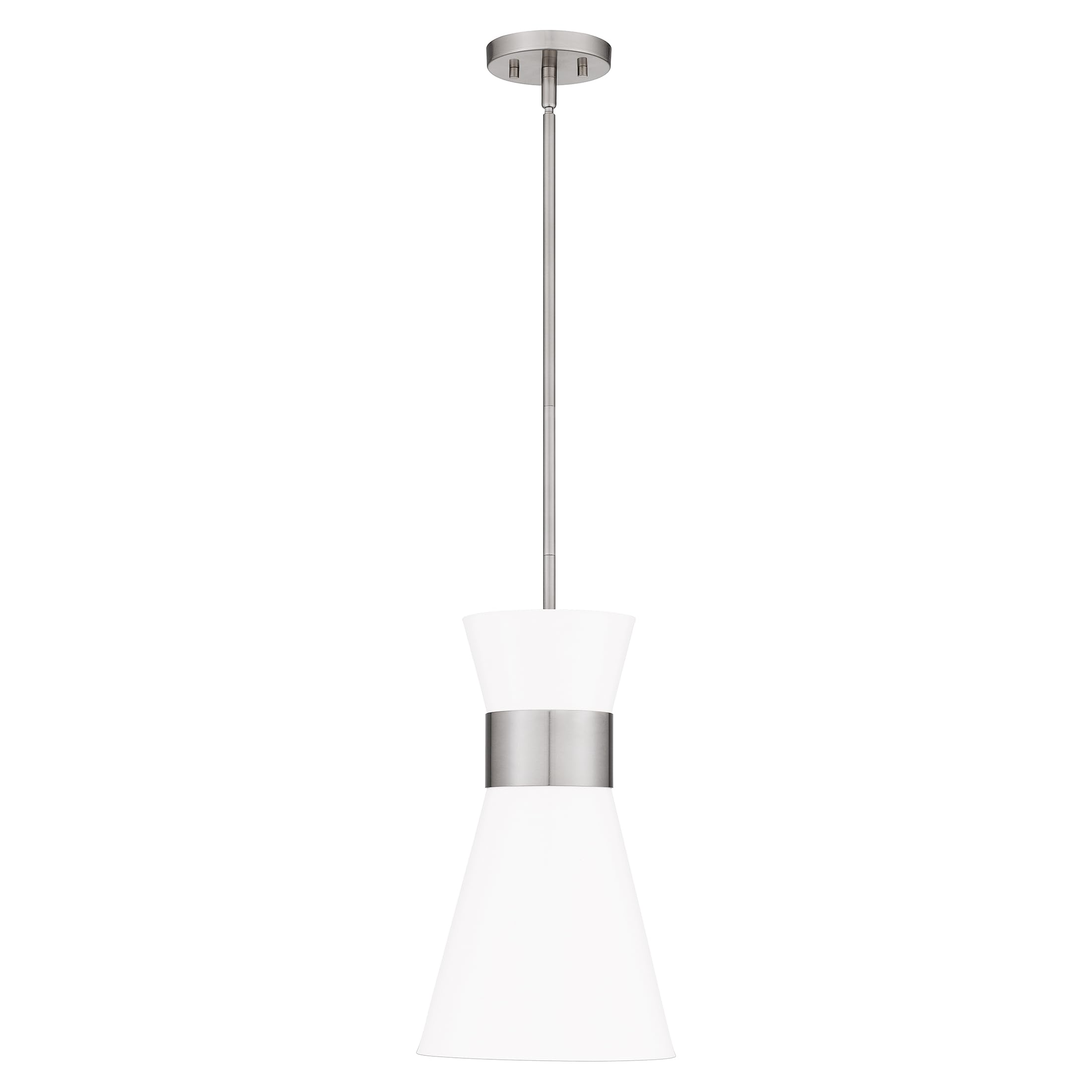 Quoizel Fremont 1-Light Brushed Nickel Mini Pendant Light Fixture - Perfect for Kitchen Island, Dining Room, or Entryway Lighting