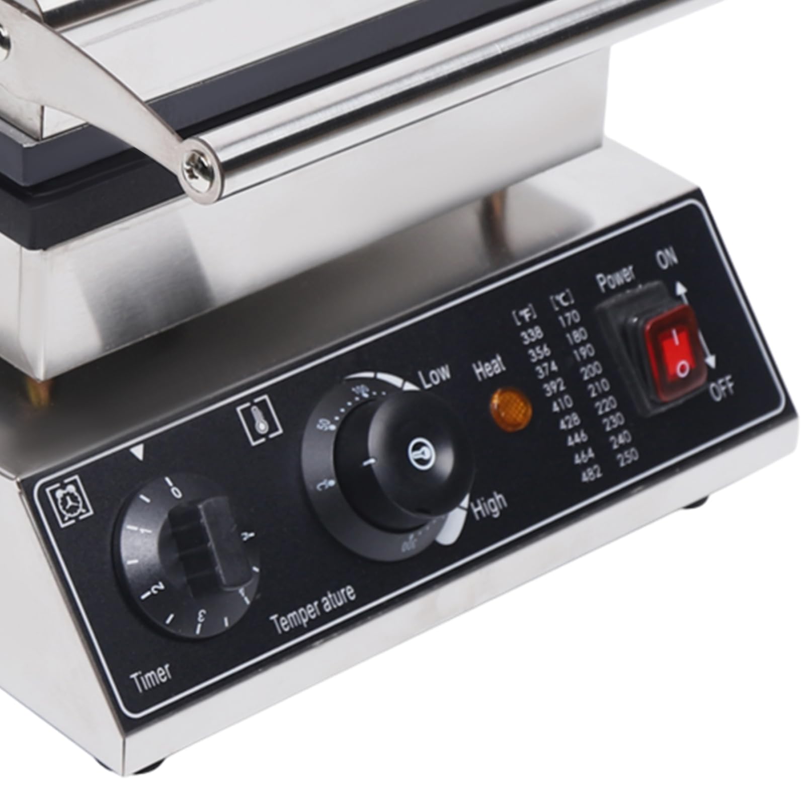 110V Commercial Waffle Maker - 1750W Electric Waffle Machine with 4 Nonstick Plates, Adjustable Time & Temperature Controls for Perfect Waffles - Ideal for Restaurants, Cafes, Breakfast Shops and Home Use - Great for Sunday Brunch, Family Gatherings and Breakfast Businesses