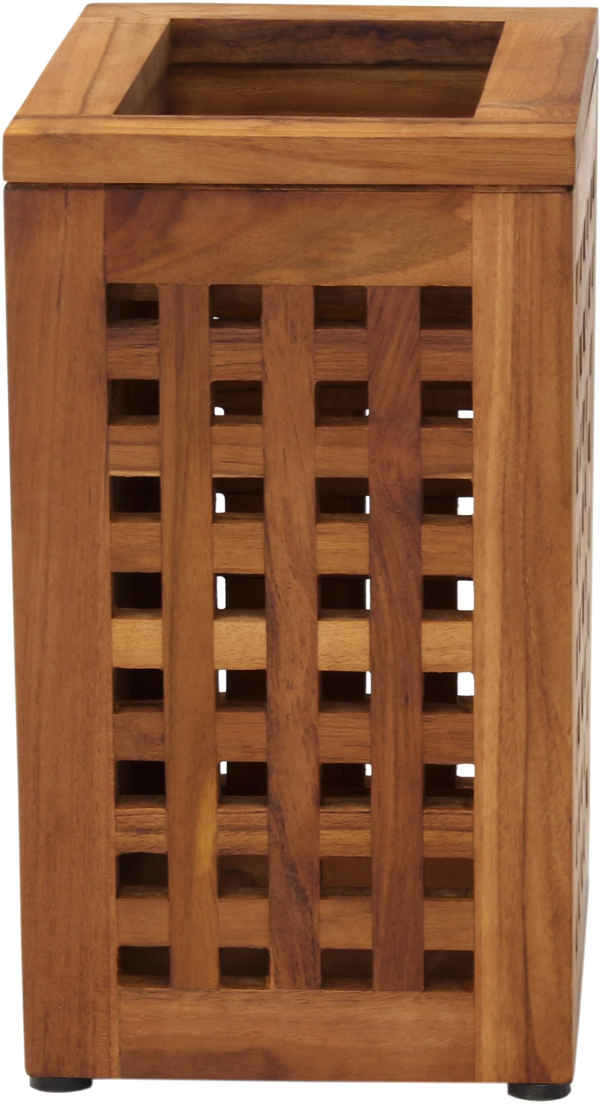 AquaTeak Wooden Shower Drain Grate Waste Basket - Rust-Resistant Bathroom Floor Drain Cover for Showers, Bathtubs & Wet Areas