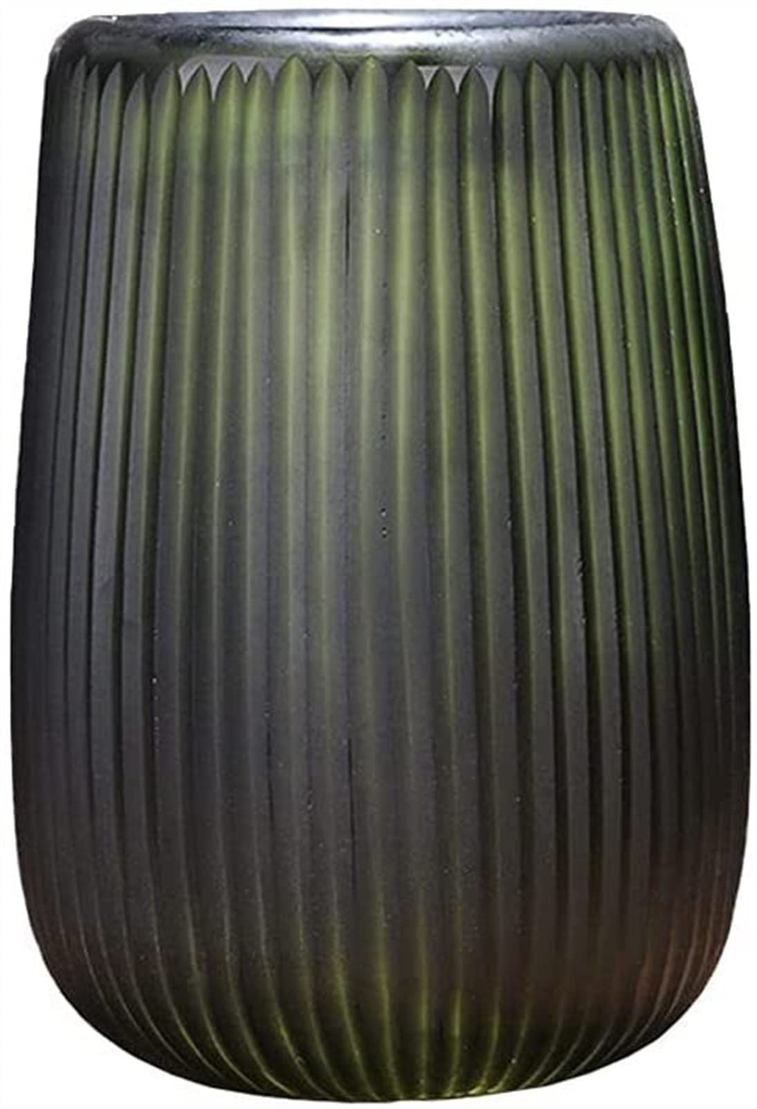 Modern Black and Green Striped Glass Vase - Elegant Home & Office Decor for Dining Room, Coffee Table, Desktop | Perfect for Floral Arrangements, Wedding Centerpieces & Interior Design Accents (Green, Size A)