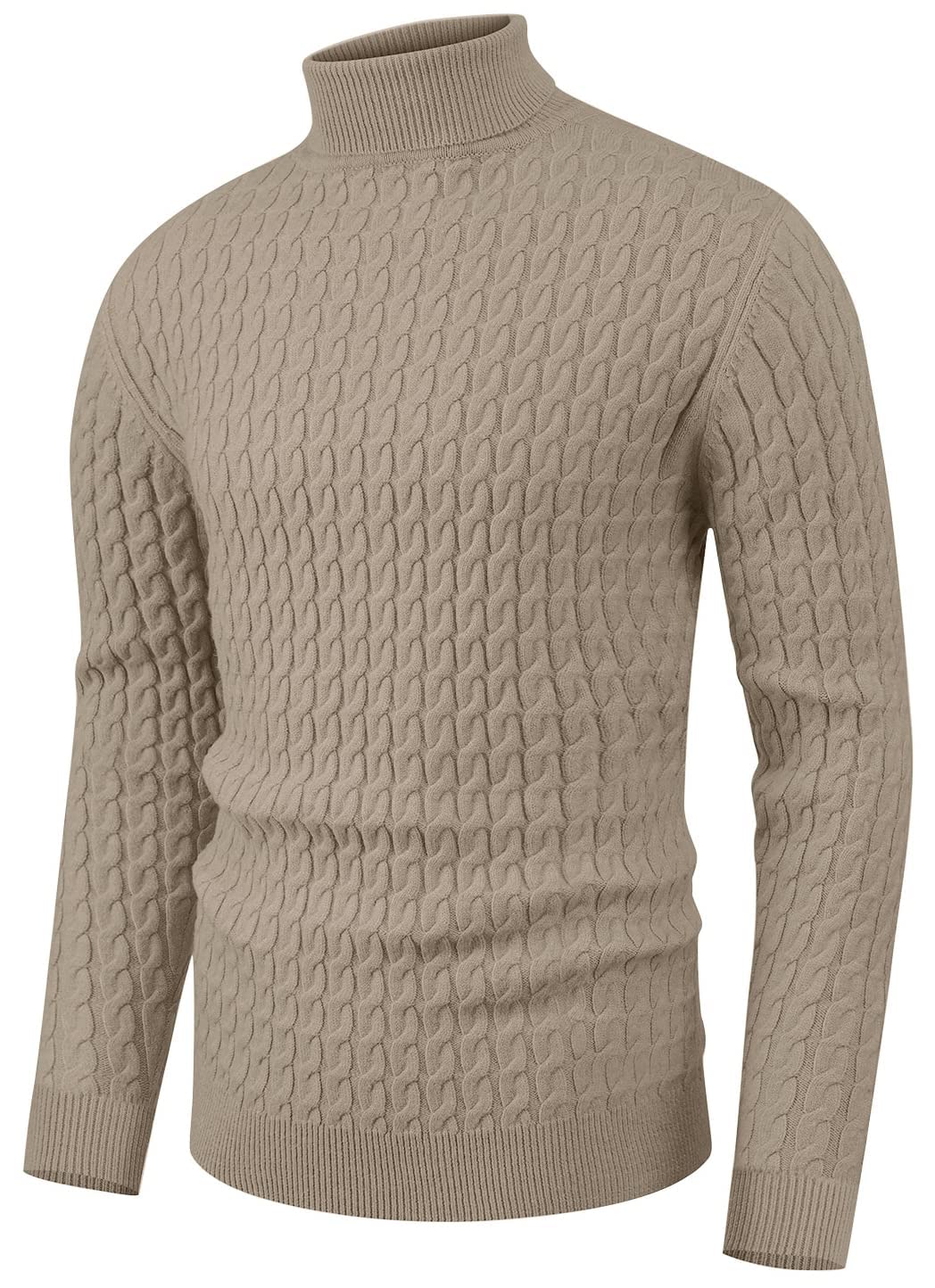 Sailwind Men's Twisted Knit Turtleneck Sweater - Soft Casual Pullover Winter Warm Sweater for Men | Office Wear, Date Night, Holiday Outfits