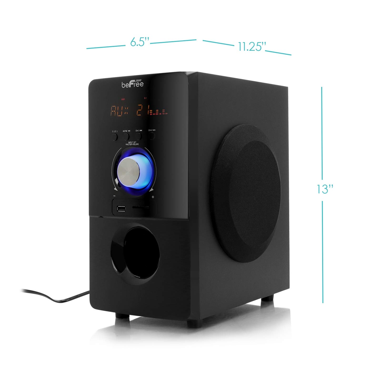 beFree Sound 5.1 Channel Bluetooth Surround Sound Speaker System - Wireless Home Theater Audio for Movies, Gaming & Music (Black)