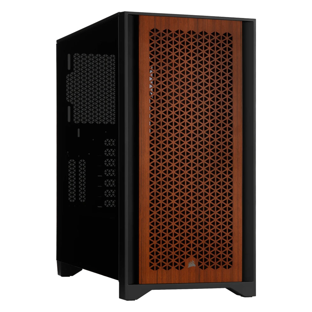 Corsair 4000D Airflow Tempered Glass Mid-Tower ATX PC Case - Premium Teak Front Panel for Enhanced Cooling | Perfect for Gaming Rigs & High-Performance Workstations