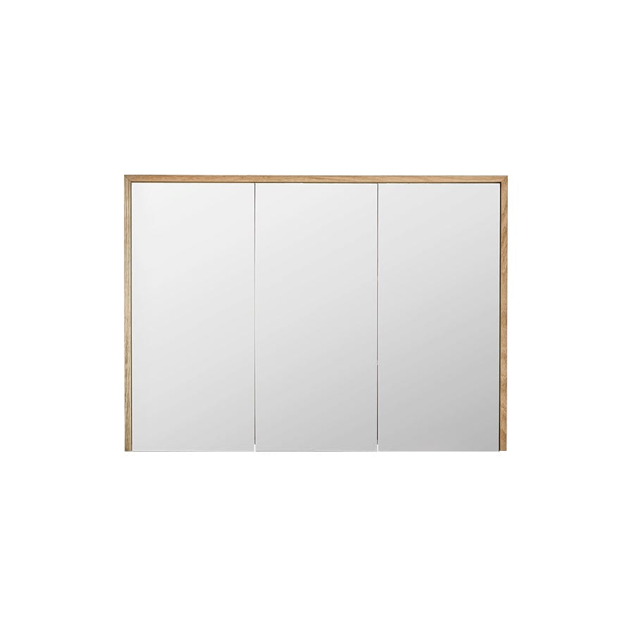 Bayview Mirror Cabinet 1200 - American Oak Light Bathroom Vanity with Storage - Perfect for Modern Bathrooms & Bedrooms