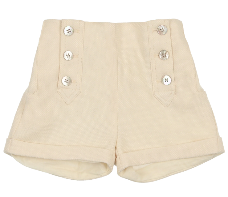 COCO BLANC Button-Front Shorts for Girls (2-6 Years) - Perfect for Summer Playdates & Casual Outings