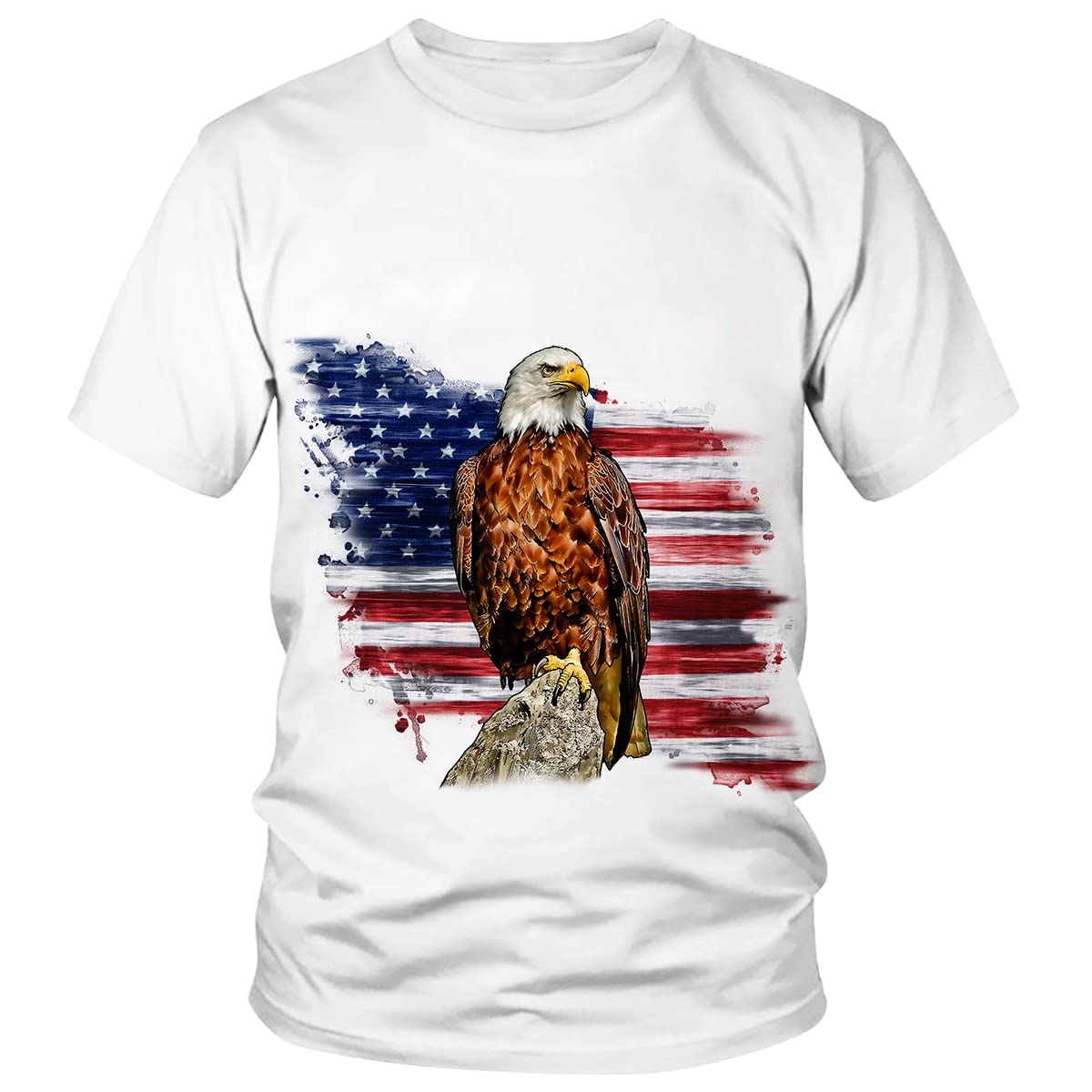 Lurhonp USA Flag T-Shirt | Funny American Eagle Graphic Tee for Men & Women | Patriotic Casual Wear for 4th of July, BBQ Parties & Outdoor Events
