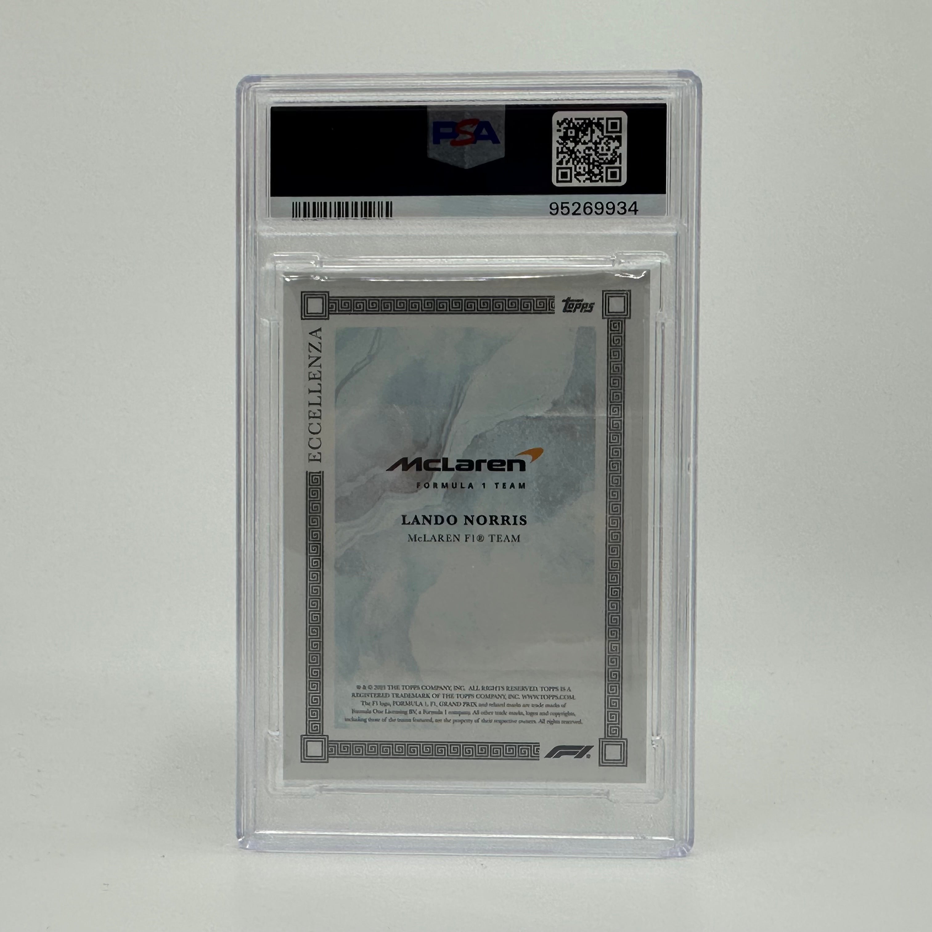 2023 Topps Eccellenza Lando Norris Blue #/49 PSA 9 Graded F1 Racing Card - Perfect for Collectors, Investors & Motorsport Fans Display