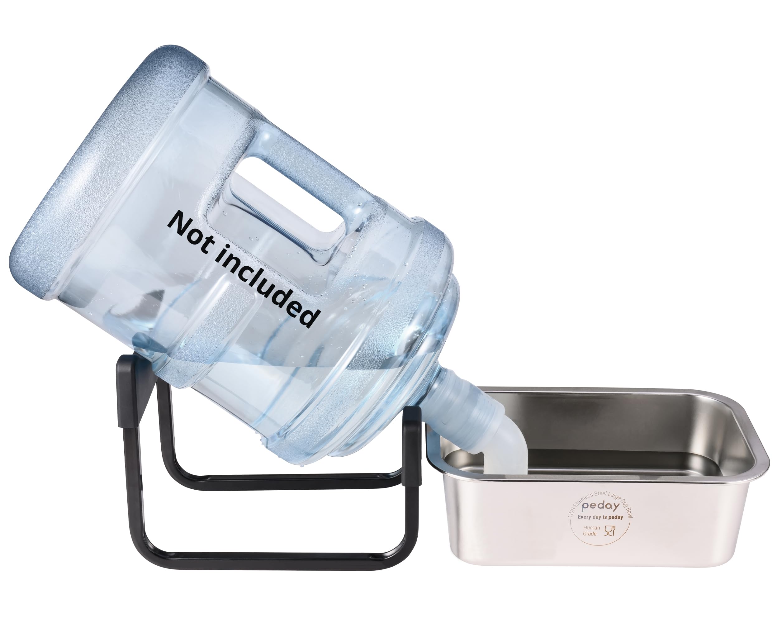 Automatic Dog Water Dispenser for Large & X-Large Breeds - 18/8 Stainless Steel Pet Water Bowl, BPA-Free (Water Bottle Not Included) - Perfect for Indoor/Outdoor Use, Travel & Crate Training