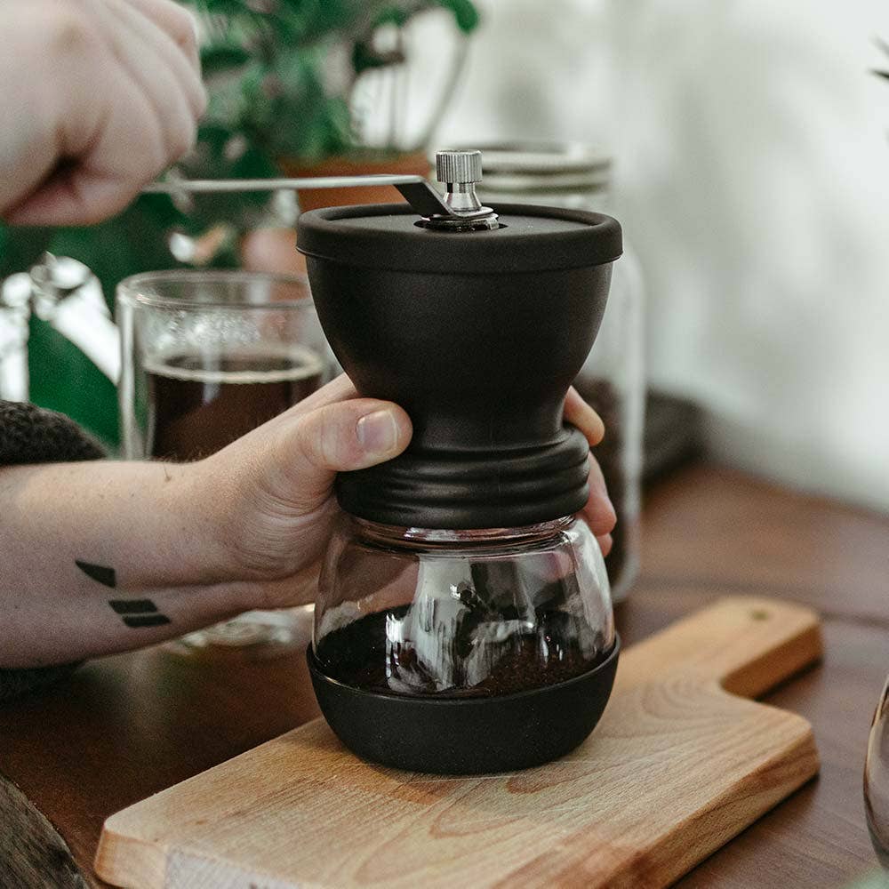 Premium Manual Ceramic Conical Burr Coffee Grinder - Adjustable Coarse to Fine Settings for French Press, Espresso & Pour Over - Portable Hand Crank Coffee Mill for Home, Camping & Travel