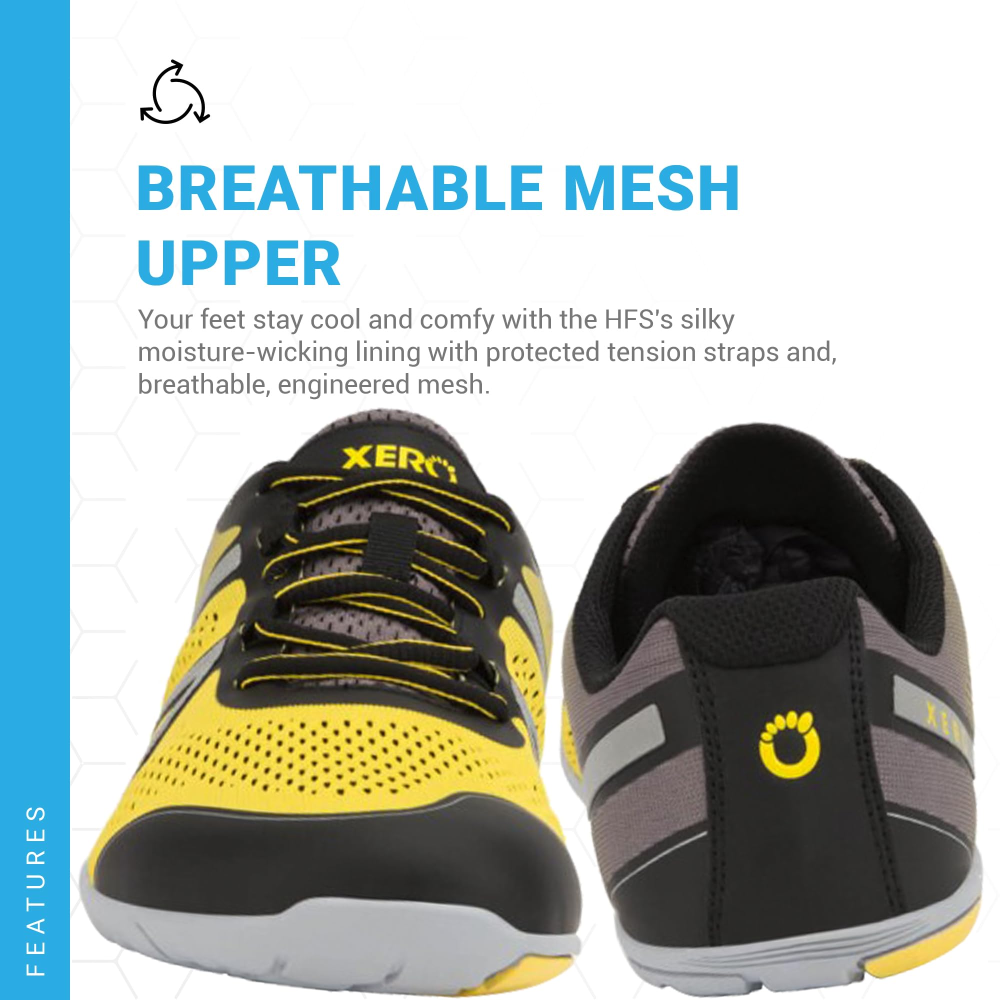 Xero Shoes Men's HFS Original Barefoot Running Shoes - Lightweight Minimalist Trail Runners for Natural Movement | Perfect for Trail Running, Hiking & Gym Workouts