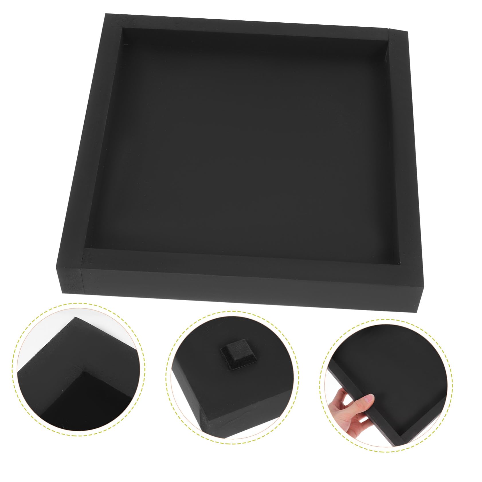 Square Cement-Look Planter Tray - Thickened Garden Tray for Indoor/Outdoor Plants - Modern Square Pot Plate for Succulents, Herbs & Home Decor