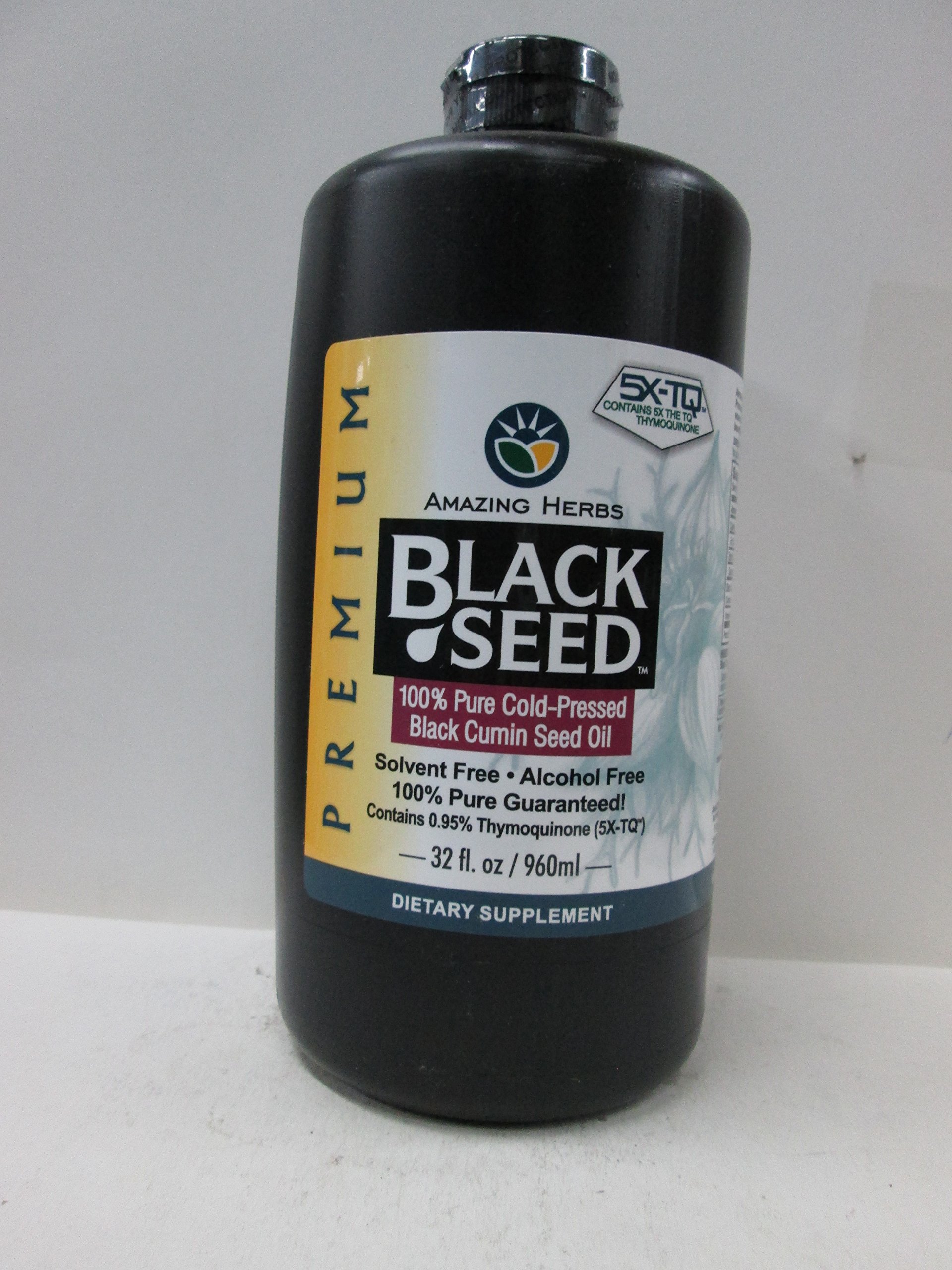 Premium Black Seed Oil - Cold Pressed, 100% Pure & Organic, 32 Fl Oz (946ml) for Immune Support, Hair Growth & Skin Care - Ideal for Cooking, Supplements & Natural Remedies