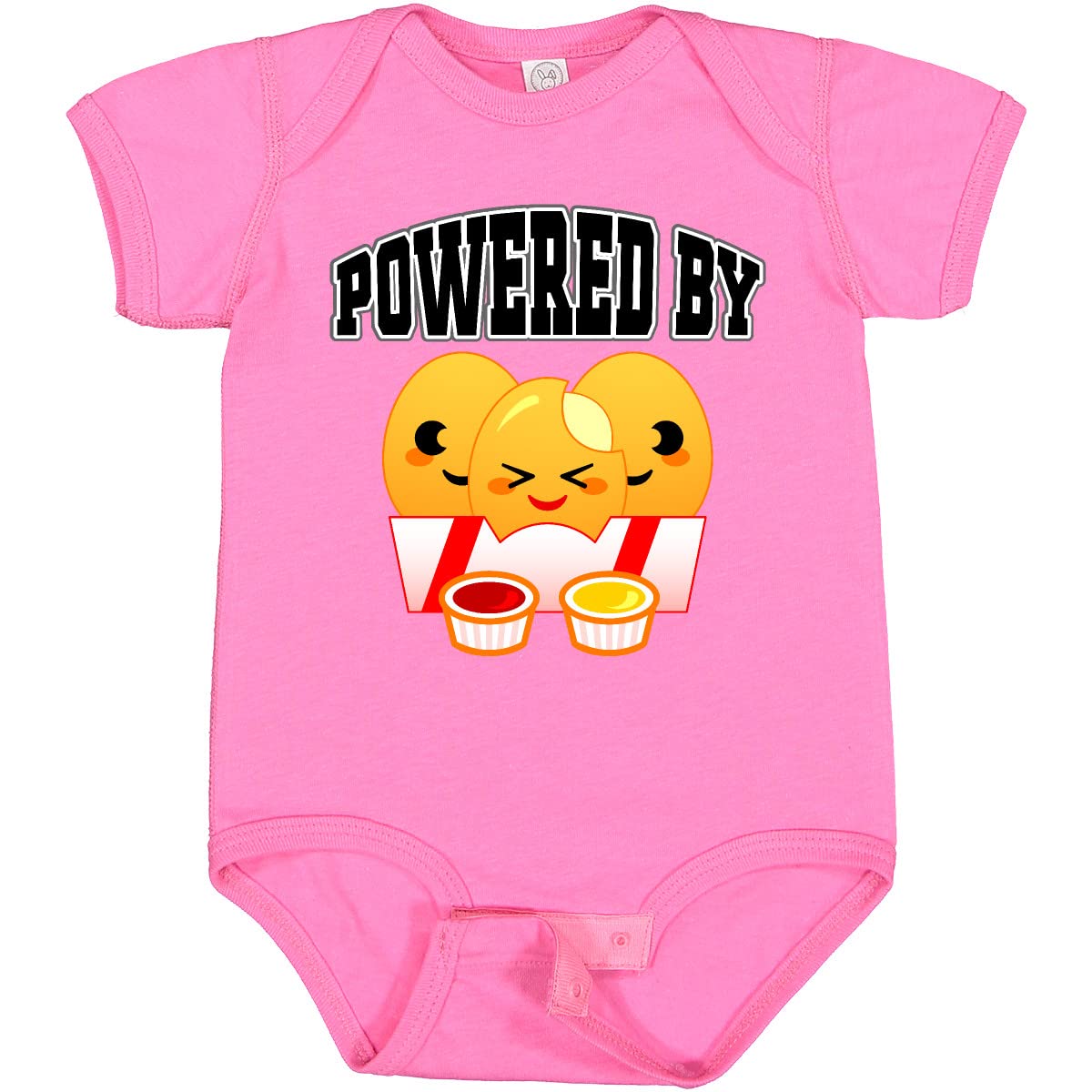 Inktastic Powered by Chicken Nuggets Baby Bodysuit - Cute & Comfortable Infant Onesie for Boys & Girls | Perfect for Playtime, Daycare & Family Photos