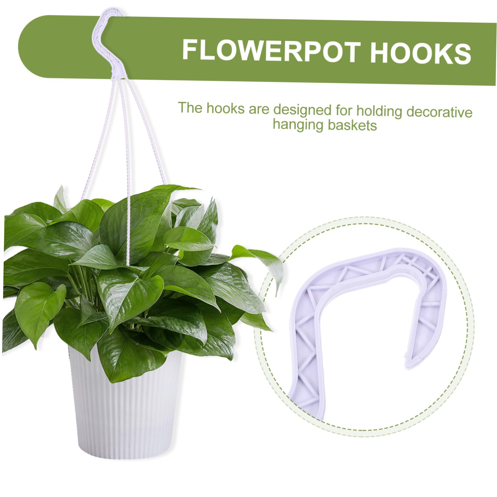30pcs Cabilock Plastic Hanging Plant Hooks - White Lace Chlorophytum Hooks for Outdoor Hanging Baskets & Flower Pots | Durable Plastic Vases & Plant Hangers | Perfect for Balcony, Garden & Indoor Plant Decor