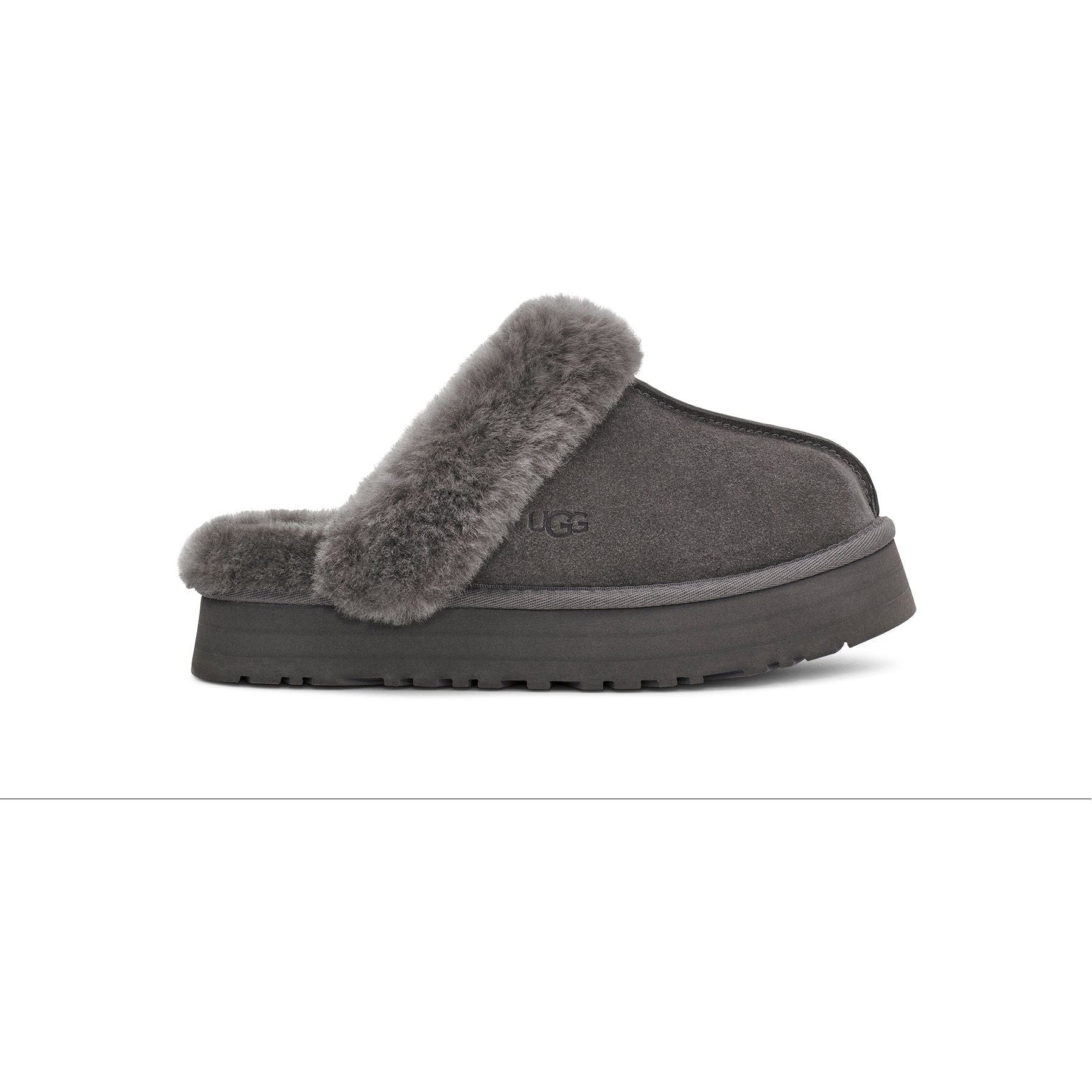 UGG Women's Disquette Platform Boots - Charcoal Gray Winter Snow Boots for Women | Warm & Comfortable for Cold Weather, Outdoor Walking, and Casual Wear