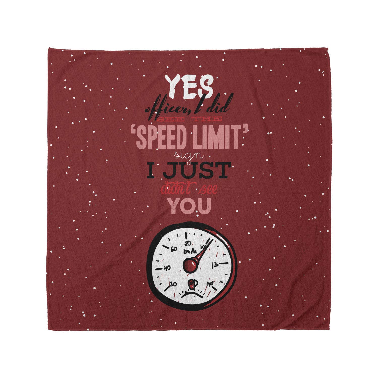 Ambesonne Funny Bandana - Hilarious Speed Limit Words Unisex Head & Neck Tie for Men & Women - Perfect for Parties, Concerts & Outdoor Activities