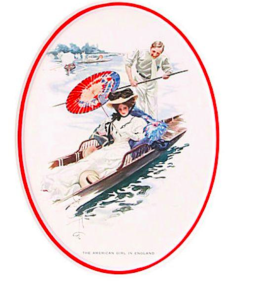 Vintage 1920s Original American 'Fisher Girl' Print by Harrison Fisher - Classic American Girl in England Artwork - Perfect for Home Decor, Office Wall Art & Vintage Collectors