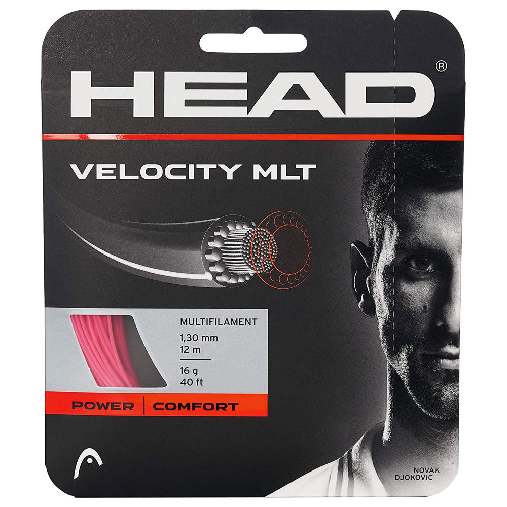 Head Velocity MLT 16/1.30 Tennis String (Pink) | High-Performance Multifilament String for Tennis Rackets | Perfect for Control & Comfort on the Court