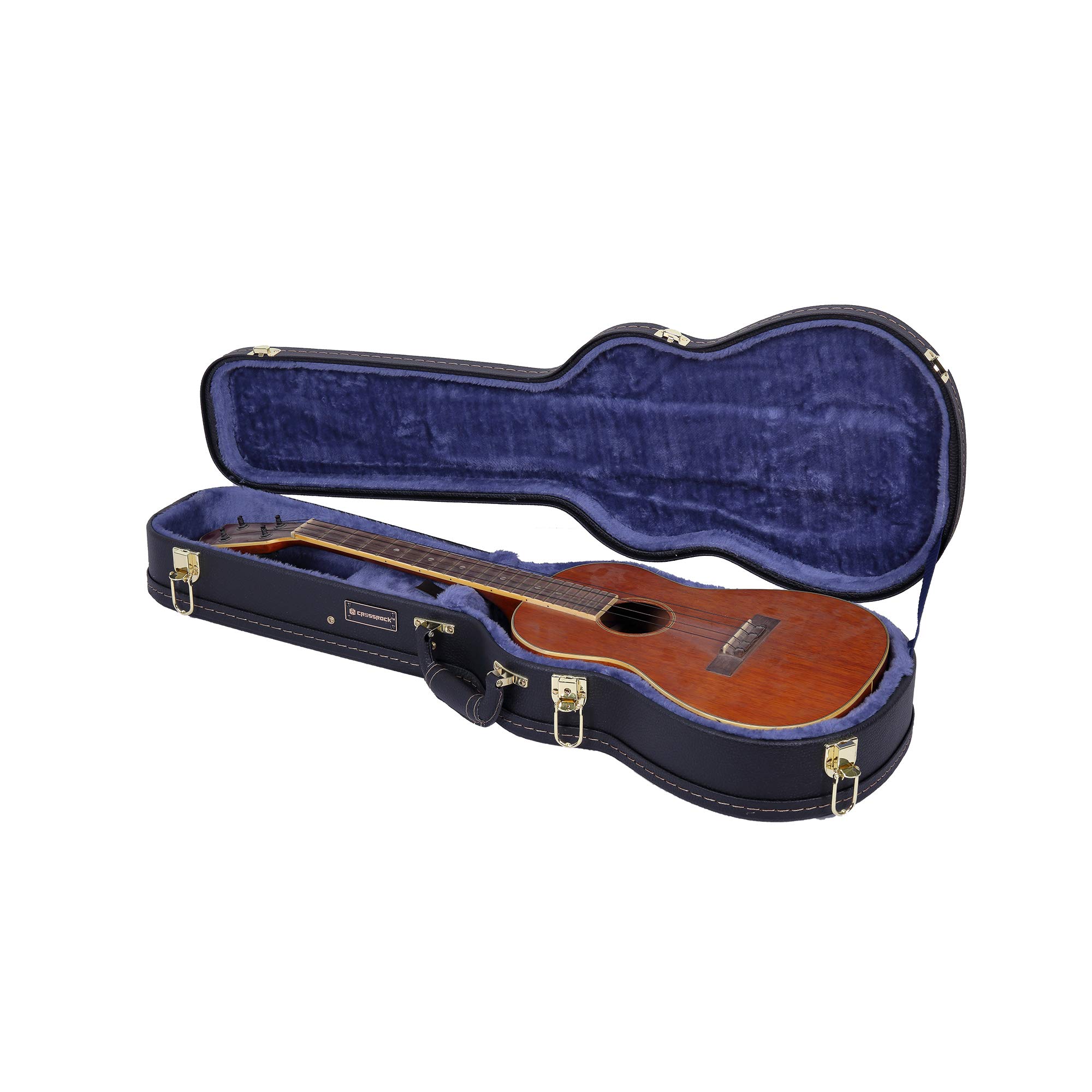 Crossrock CRW620BUBK Premium Hardshell Wood Baritone Ukulele Case - Black | Durable Protection for Travel & Storage | Perfect for Musicians, Performances & Outdoor Use