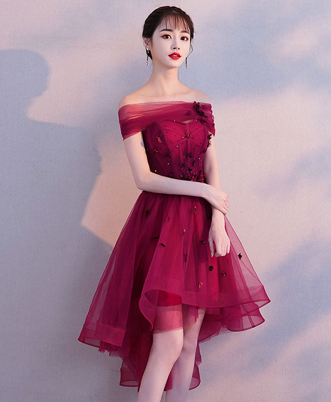 Elegant Burgundy Tulle Short Prom Dress | Homecoming Party Dress for Teens | Perfect for Dances, Formals & Special Occasions