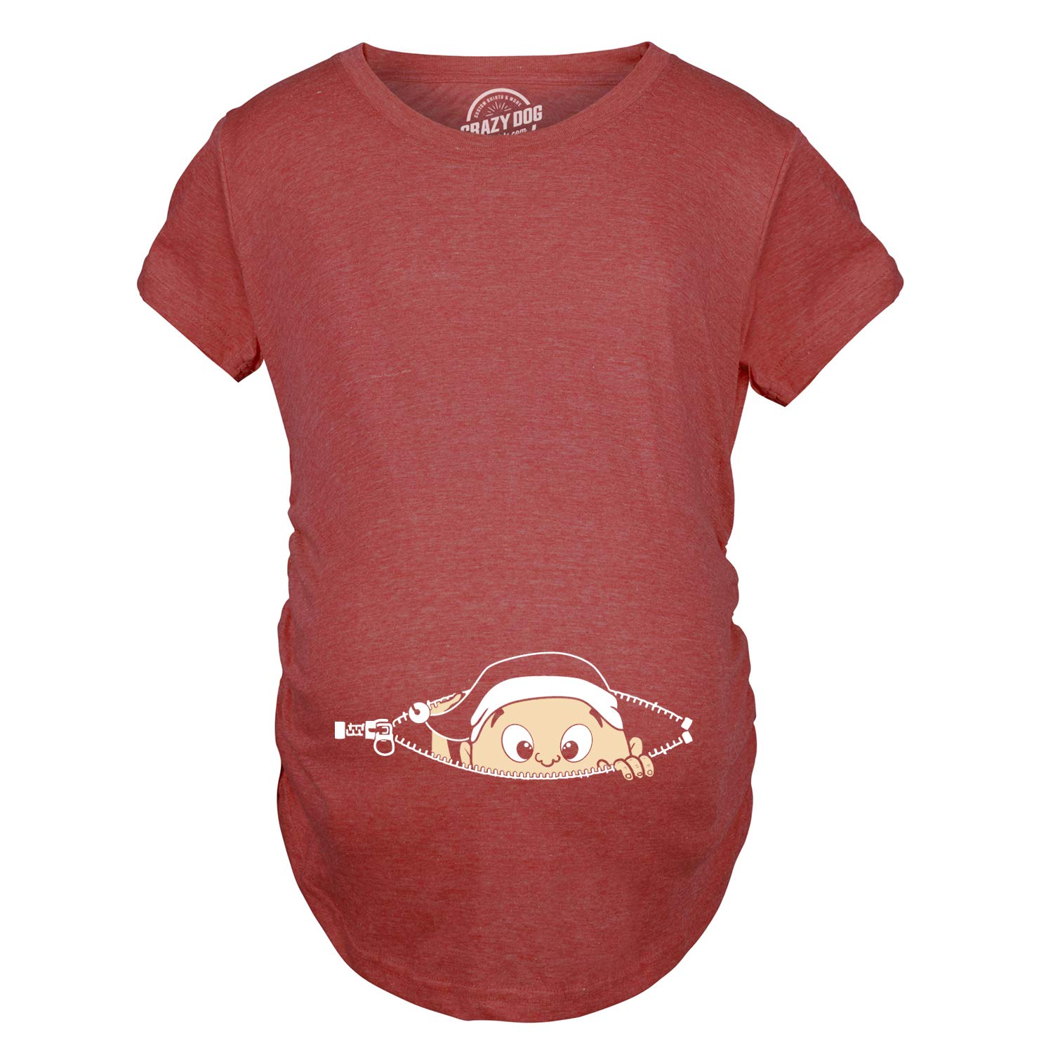 Funny Maternity Christmas T-Shirt - Baby Peeking Elf Pregnancy Announcement Tee for Expecting Moms | Perfect for Holiday Photos & Pregnancy Reveals