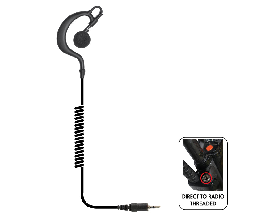Rabbit Traditional Earhook Listen Only Earpiece with Long 3.5mm Cable - Perfect for Call Centers, Online Classes & Hands-Free Communication