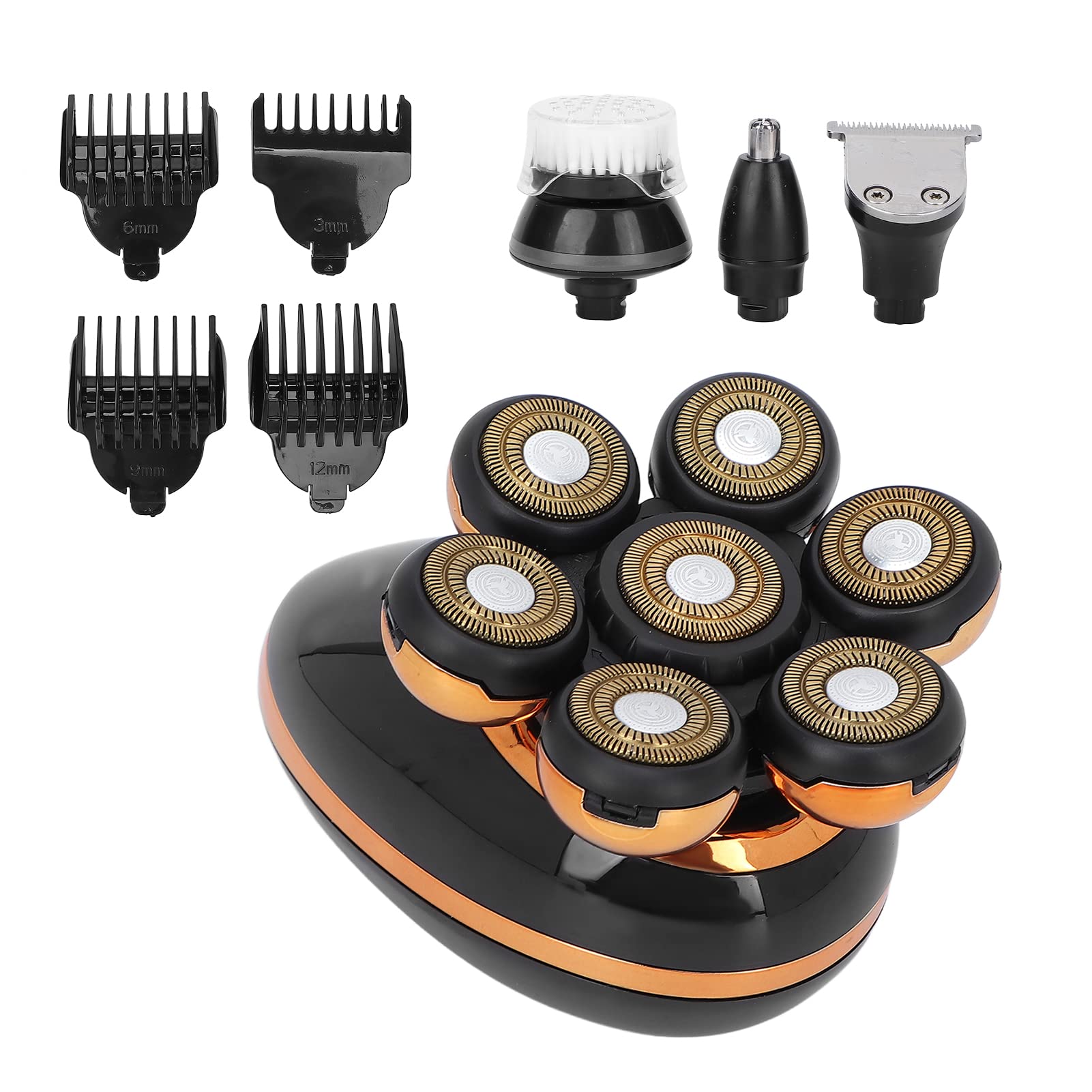 5 in 1 Electric Hair Clipper for Men - Intelligent Floating 5 Blade Shaver with 4 Guide Combs | Professional Hair Trimmer for Beard, Mustache & Body Grooming | Home & Travel Use