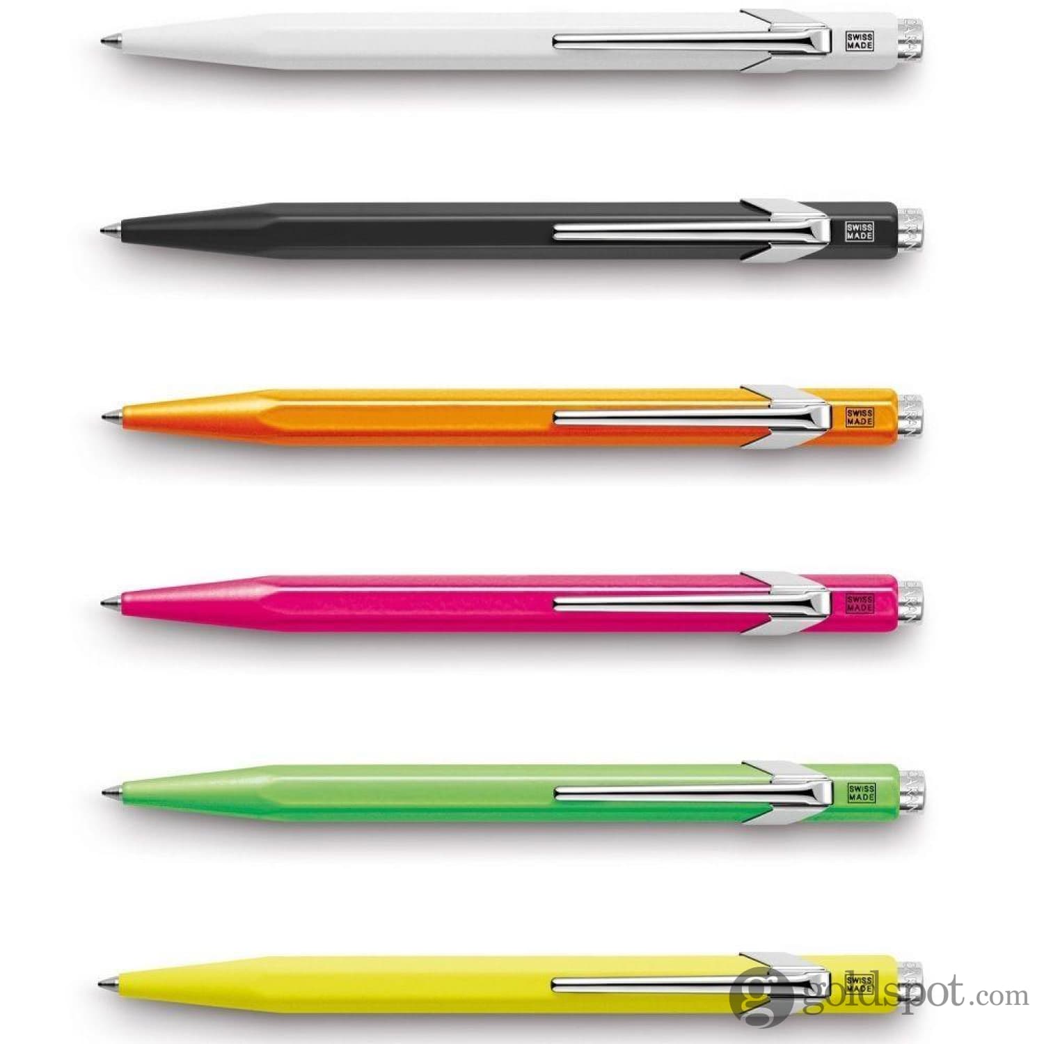 Caran d'Ache 849 Popline White Ballpoint Pen with Holder - Premium Writing Instrument for Office, School & Gift Giving