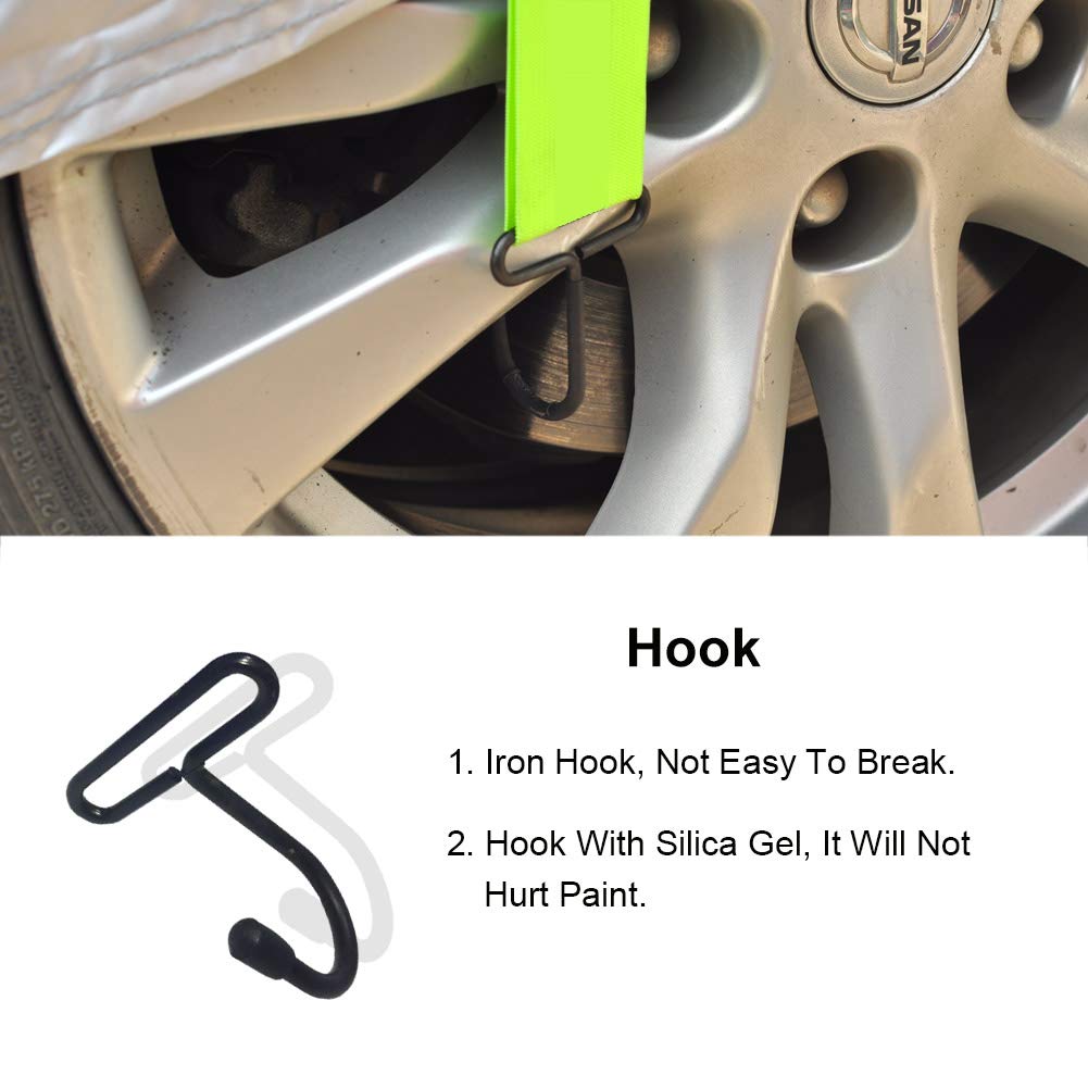 Kayme Universal Car Cover Straps - 3pcs Adjustable Elastic Wind Protector Ropes for Secure Fit in High Winds | Perfect for Outdoor Parking, Storms & Long-Term Vehicle Protection
