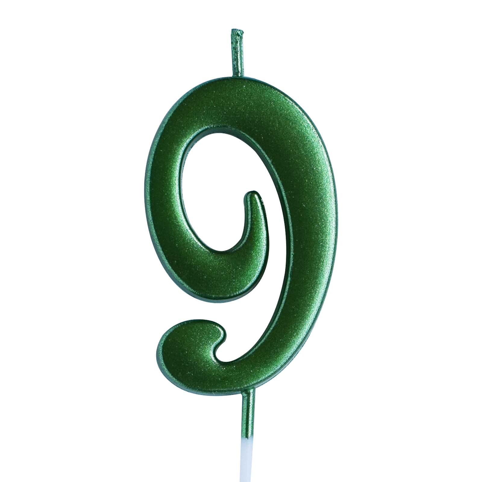 Green Number 9 Birthday Candle - 9th Birthday Cake Topper for Boys & Girls - Party Decorations & Supplies - Perfect for Birthday Cakes, Cupcakes, and Celebration Parties