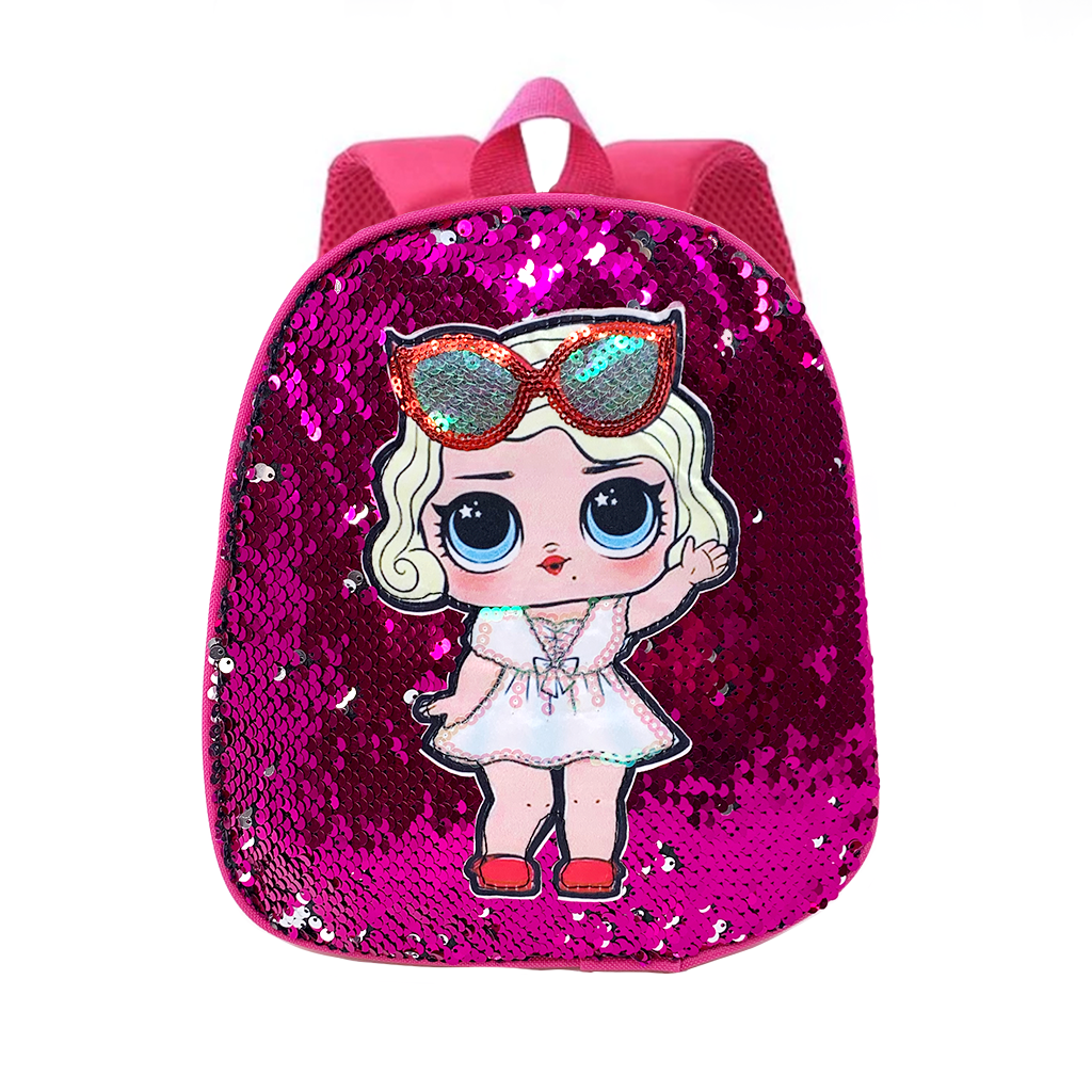 Sparkly Disco Doll Sequins Mini Backpack for Women - Pink Glitter Party Purse, Perfect for Nightclubs, Concerts & Festivals
