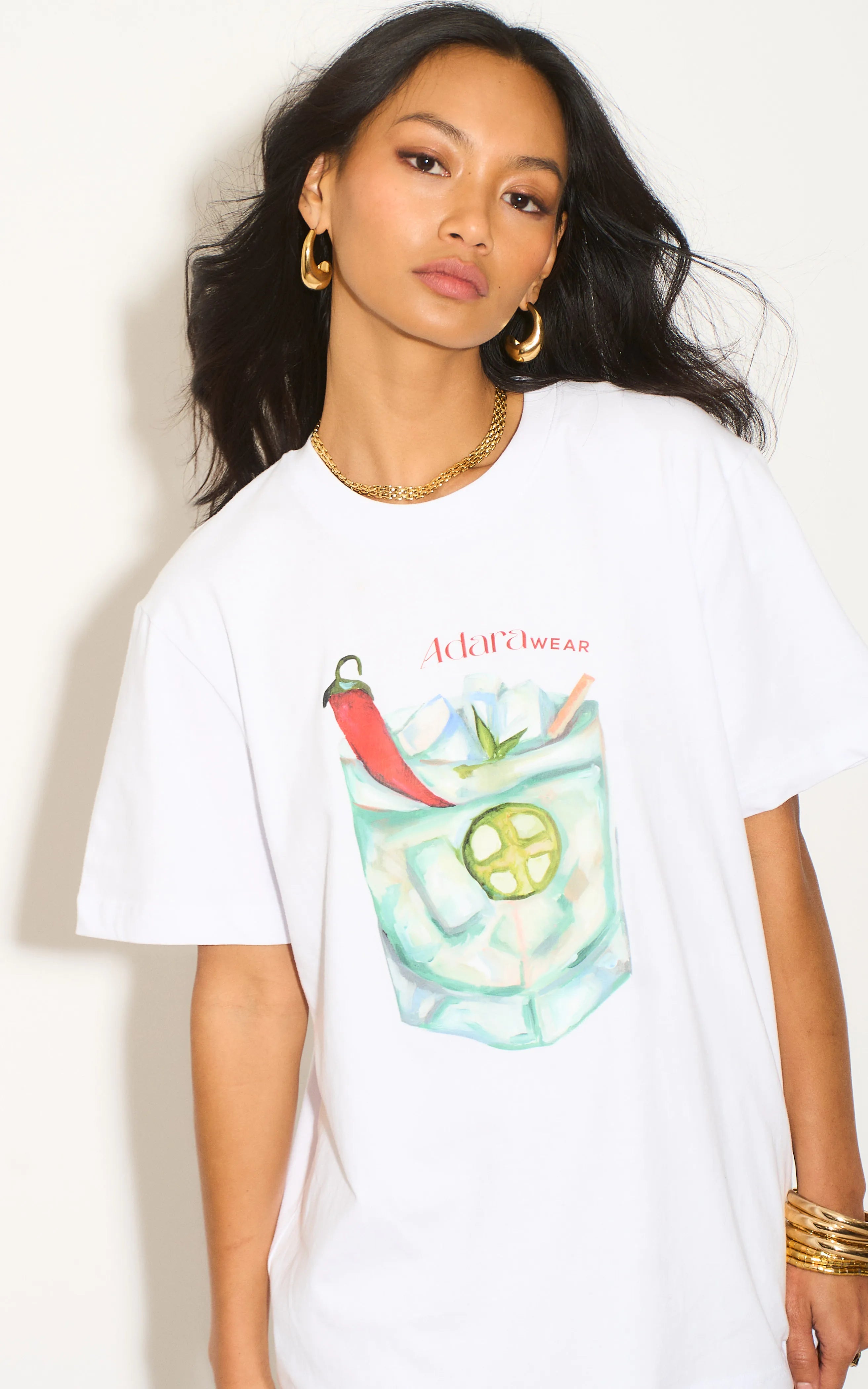 Exclusive White Margarita Cocktail Relaxed T-Shirt - Comfortable & Stylish for Casual Wear, Beach Outings, and Summer Parties