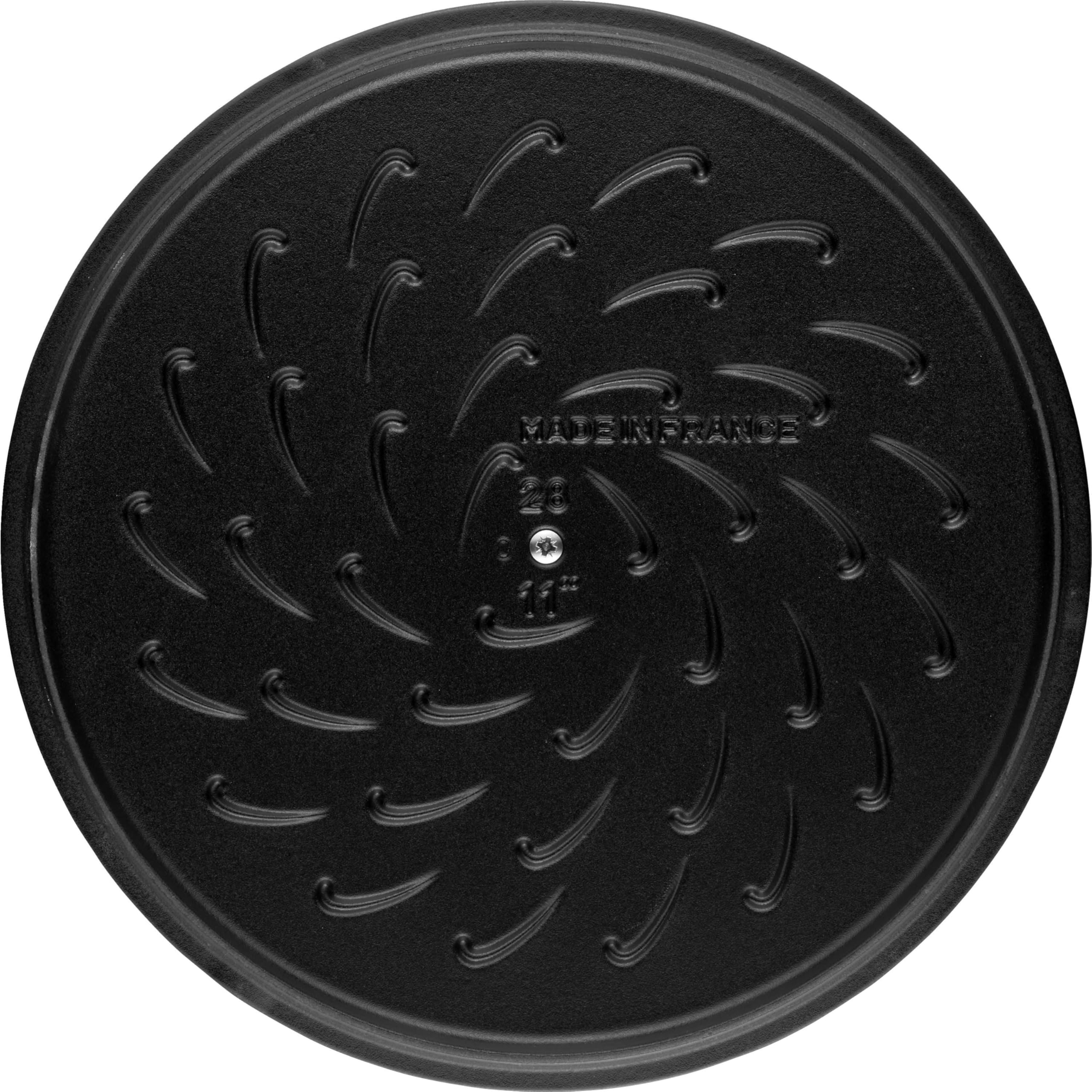 Staub 40511 473/0 Chistera Black 24 cm Cast Iron Dutch Oven – Perfect for Braising, Stewing & Baking at Home